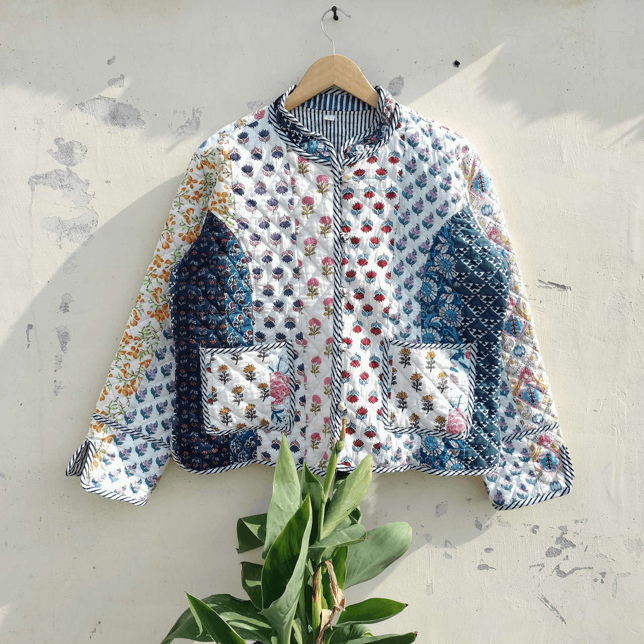 Quilted Jacket Bohemian Winter Coat Reversible Short Jacket