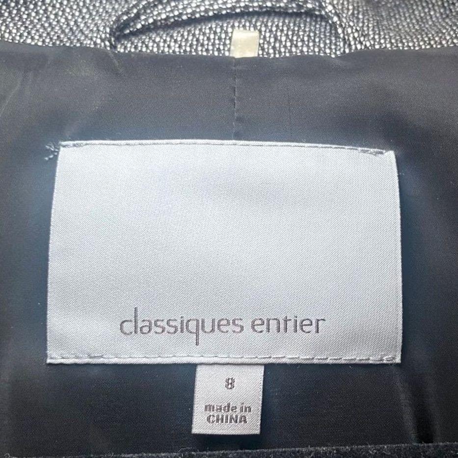 Vintage VINTAGE Classiques Entier Blazer Women 8 Wool Black White Lightweight Padded Collared Blazer Size M / US 6-8 / IT 42-44 - 3 Thumbnail