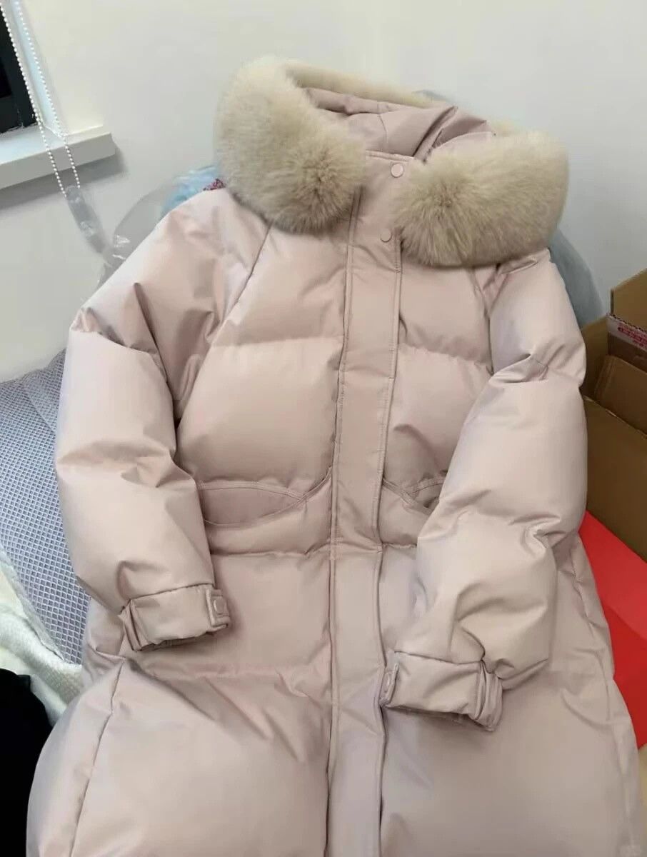 Other Korean Long White-Duck Down Coat – Thick Winter Parka with Size XXL / US 16-18 / IT 52-54 - 2 Thumbnail