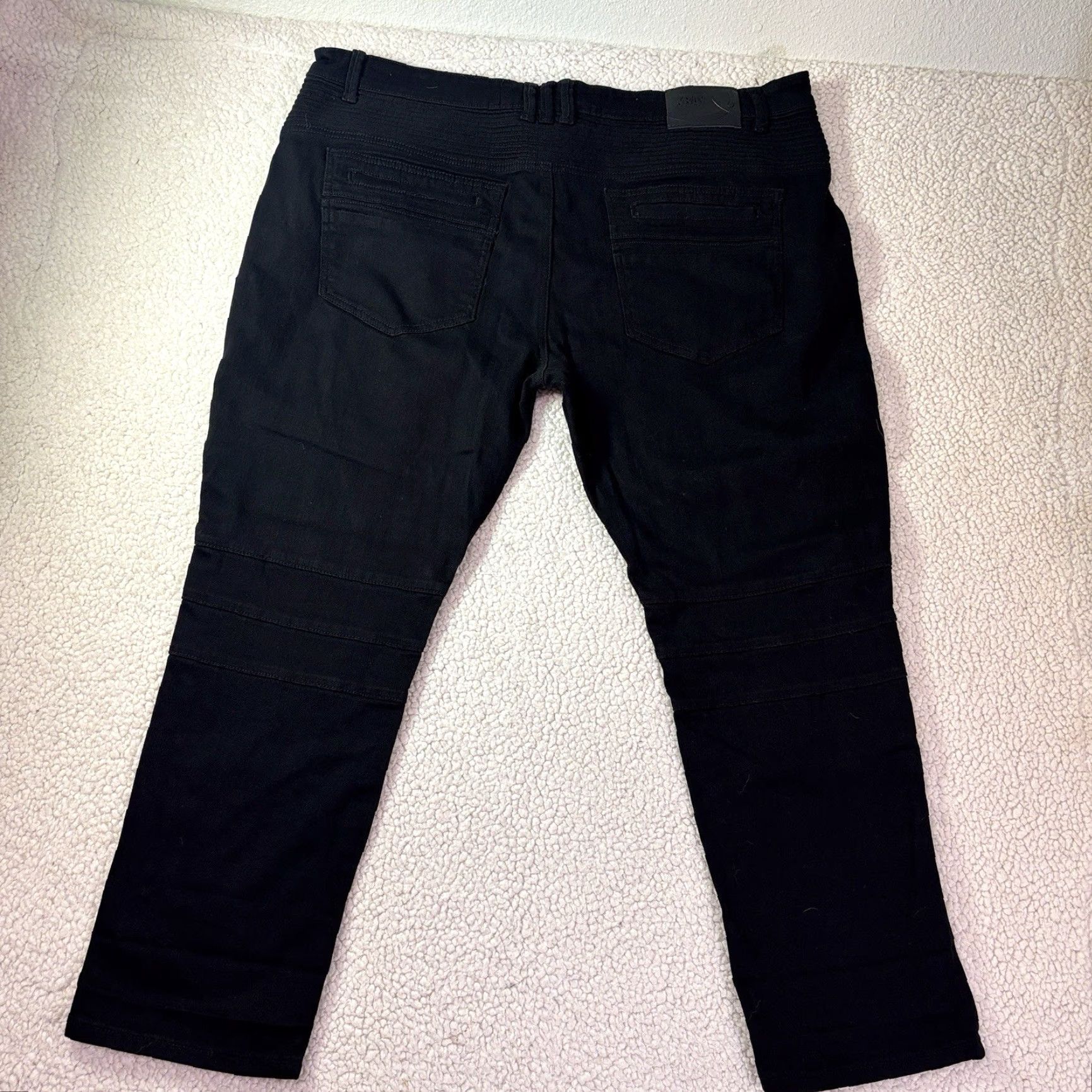 Vintage Xray Jeans Moto Jeans Moto Pants Mens 41x29 Black Slim Stretch Denim Ribbed Knee Biker Size US 40 / EU 56 - 6 Thumbnail