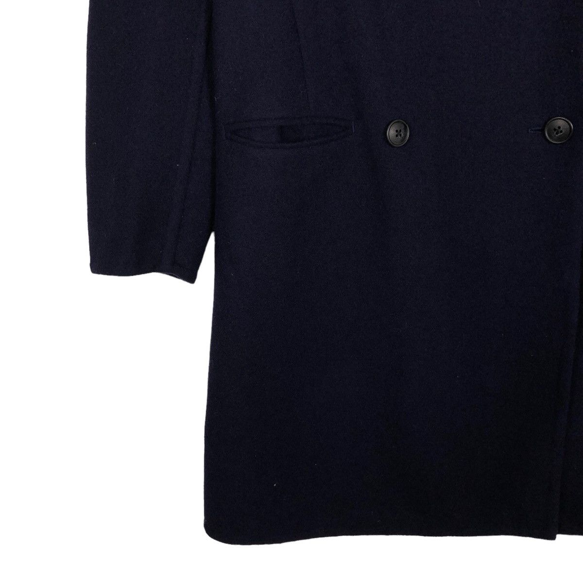 Jil Sander 🔥Rich Black - Wool Double Collar Fly Coats Long Jacket J+ Size US S / EU 44-46 / 1 - 7 Thumbnail