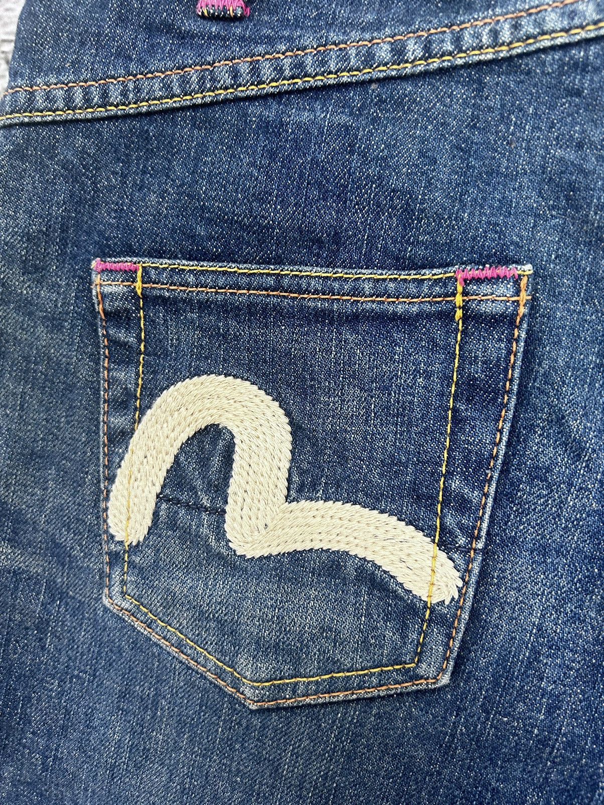 Evisu × Japanese Brand × Vintage Evisu mini skirt denim white seagull Donna Osaka vintage Size 25" / US 0 / IT 36 - 5 Thumbnail