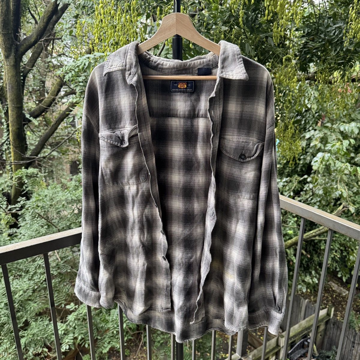 Vintage Faded Shadow Plaid Flannel Shirt ERD Grunge Skater Thrashed Size US XL / EU 56 / 4 - 1 Thumbnail
