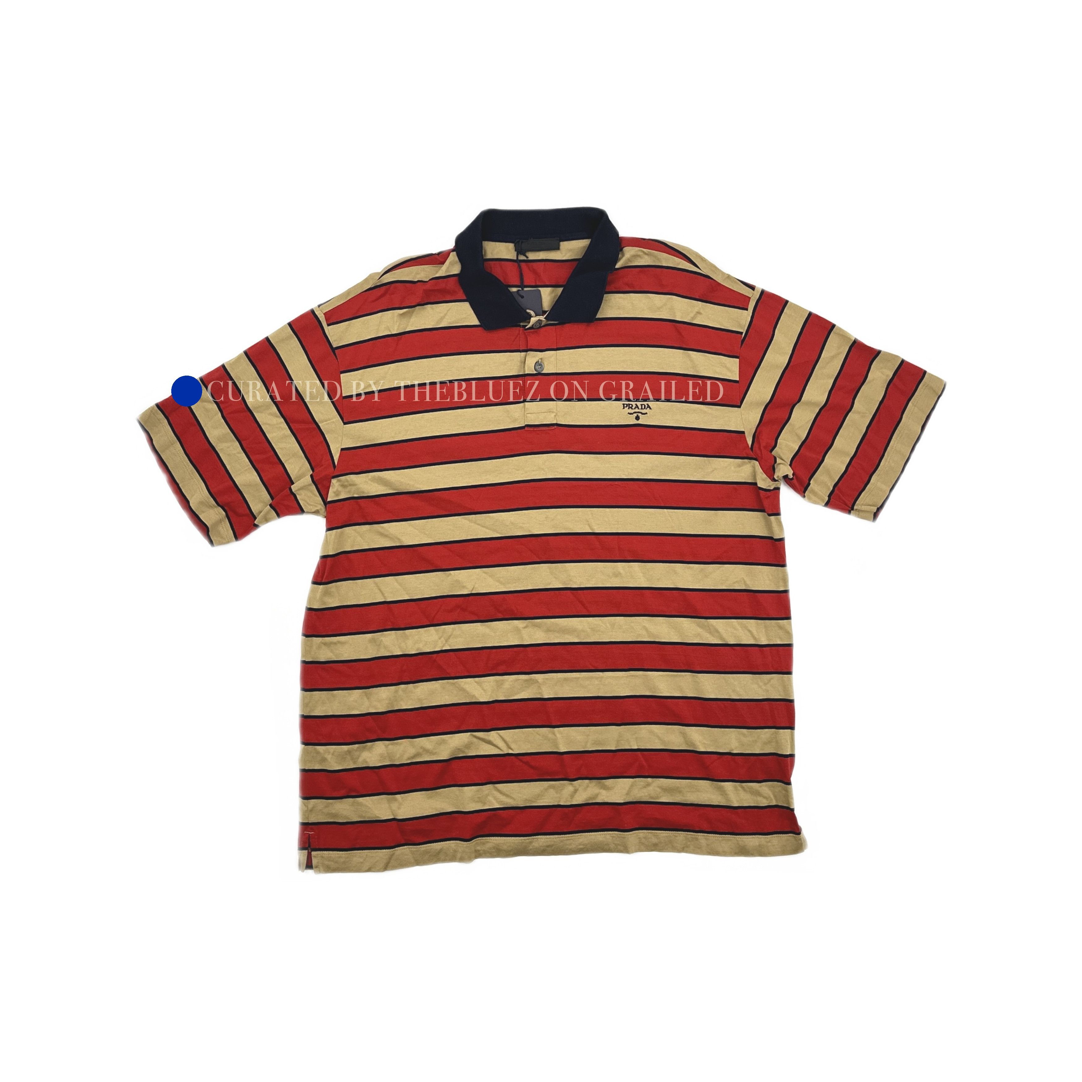 Prada Striped Logo Polo in Size XXL Size US XXL / EU 58 / 5 - 1 Thumbnail