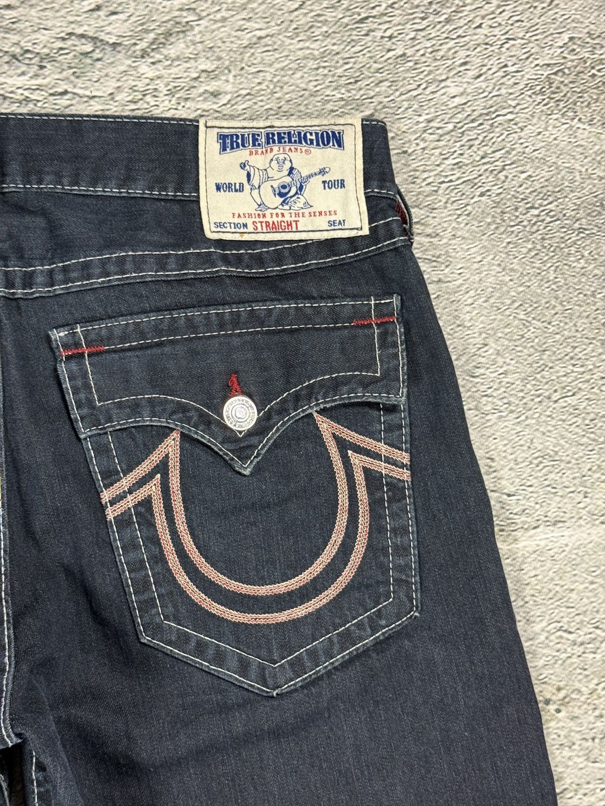 True Religion True Religion jeans straight denim red rope stitching Size US 38 / EU 54 - 4 Thumbnail
