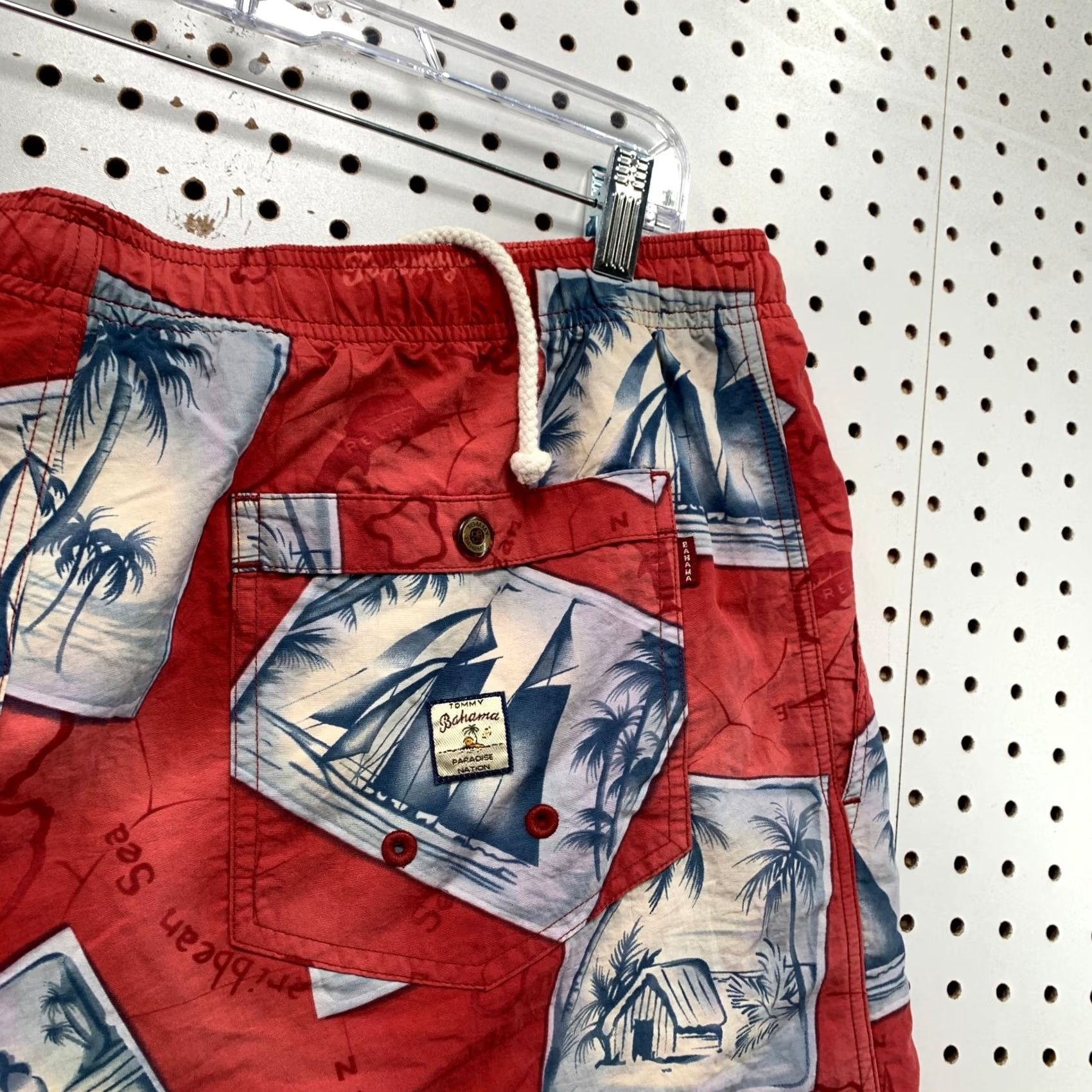 Tommy Bahama VINTAGE Tommy Bahama Swim Shorts Trunks Mens Large Red Beach Surf Size US 33 - 7 Thumbnail