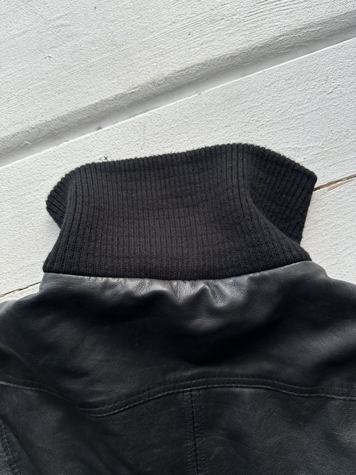 Other 🚨Y2K RICK OWENS TYPE DIRTY SLIM FIT ZIP LEATHER JACKET Size L / US 10 / IT 46 - 16 Thumbnail
