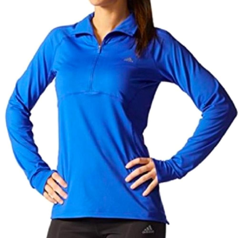 Adidas Adidas Climalite Blue 1/2 Zip Pullover Long Sleeve Top Large Size L / US 10 / IT 46 - 1 Thumbnail
