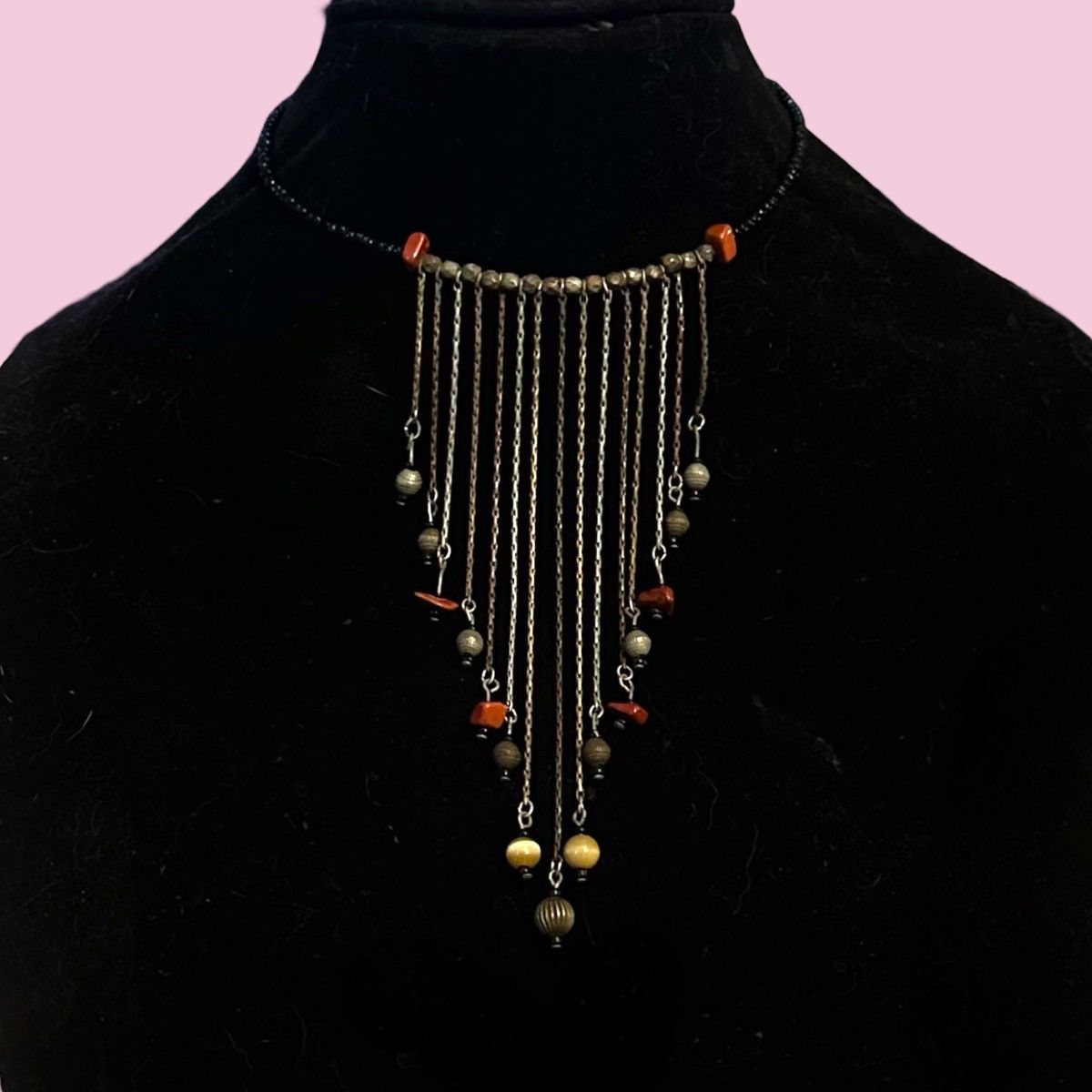 Other Tricolor coral chip fringe choker necklace Size ONE SIZE - 1 Thumbnail