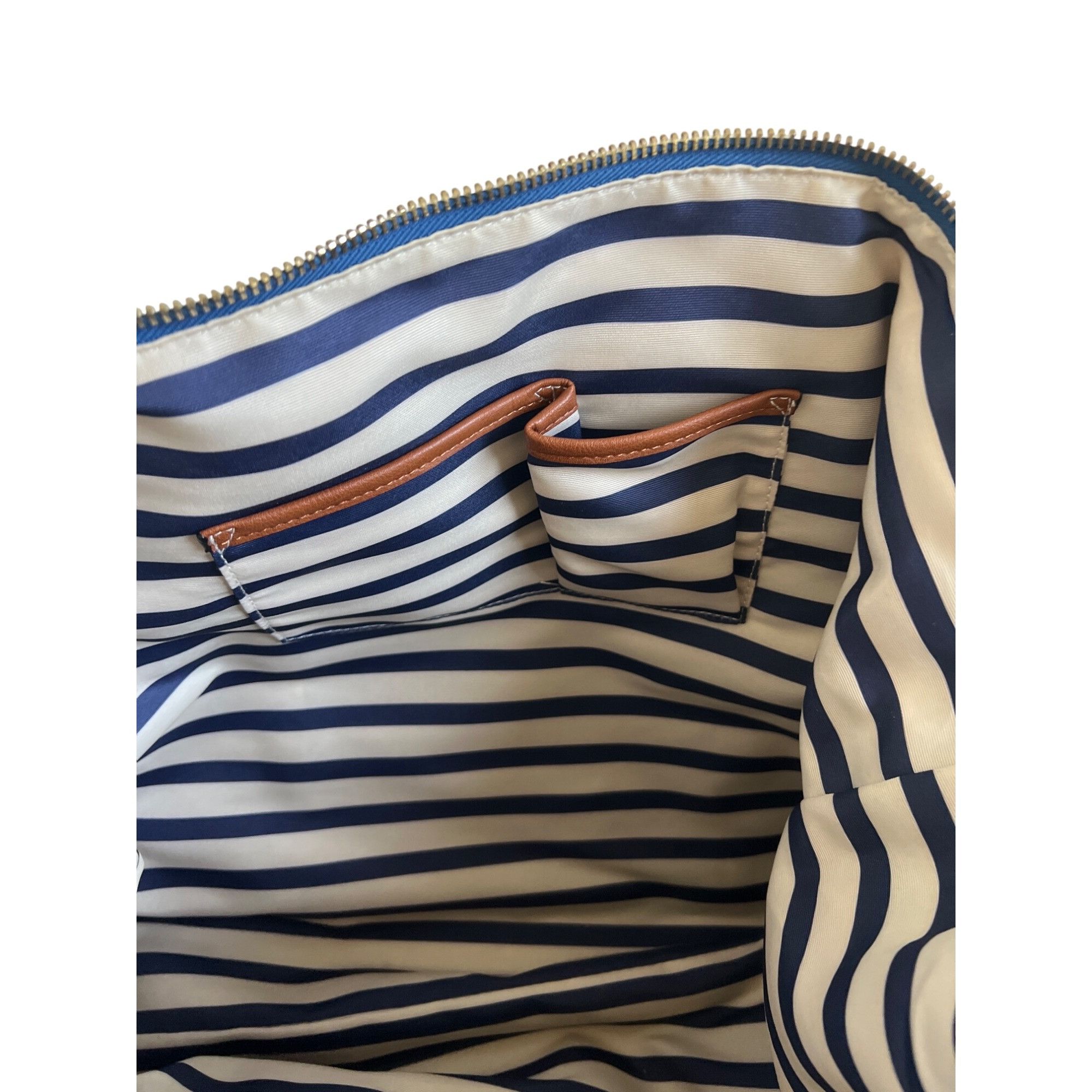 Splendid Splendid Nautical Striped Canvas & Leather Weekender Bag Size ONE SIZE - 5 Thumbnail