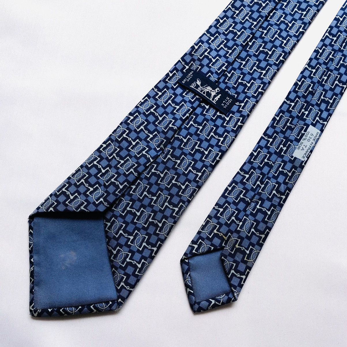Hermes HERMES PARIS Made In France Blue Geometric Size ONE SIZE - 3 Thumbnail