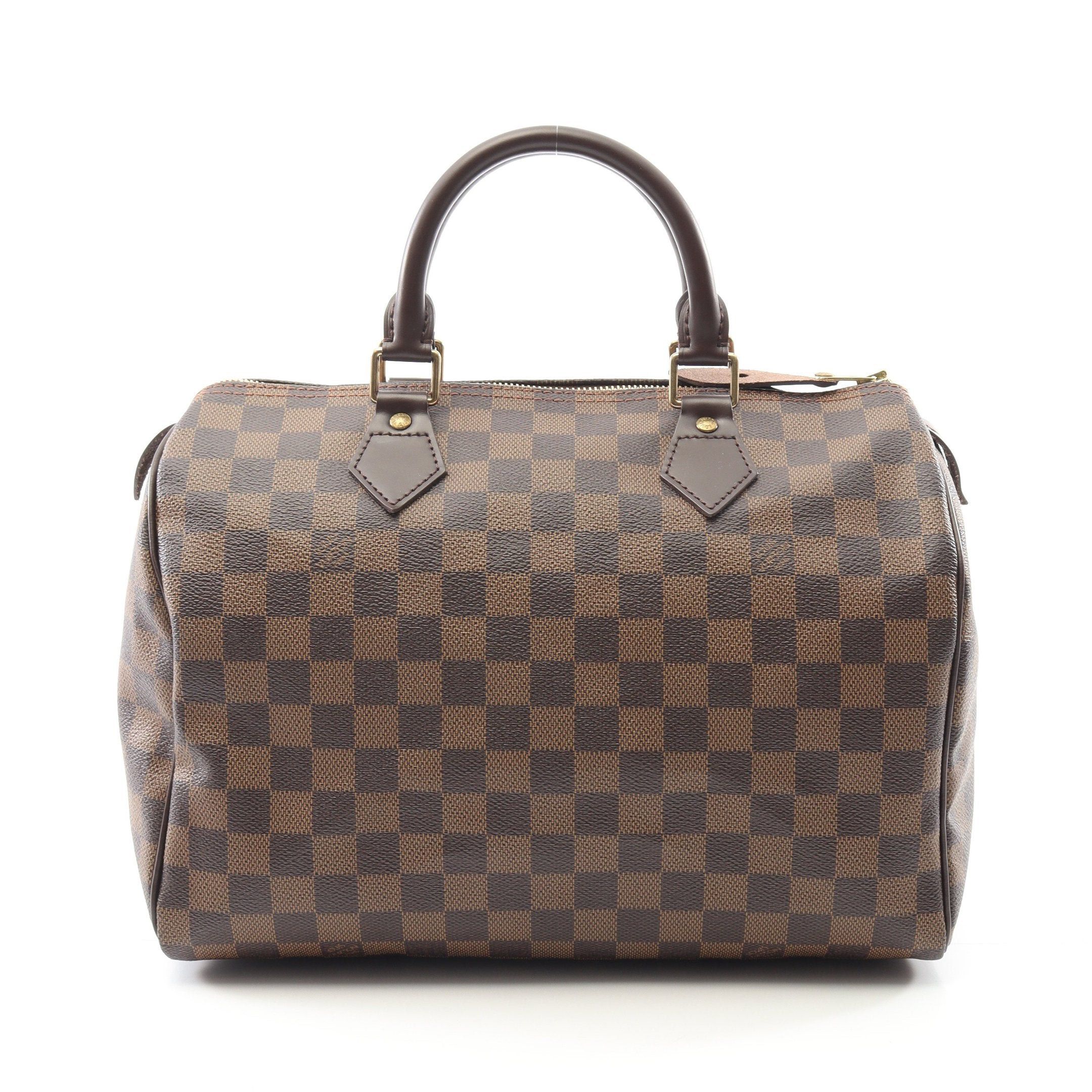 Louis Vuitton Speedy 30 Damier Ebene Handbag Leather Brown