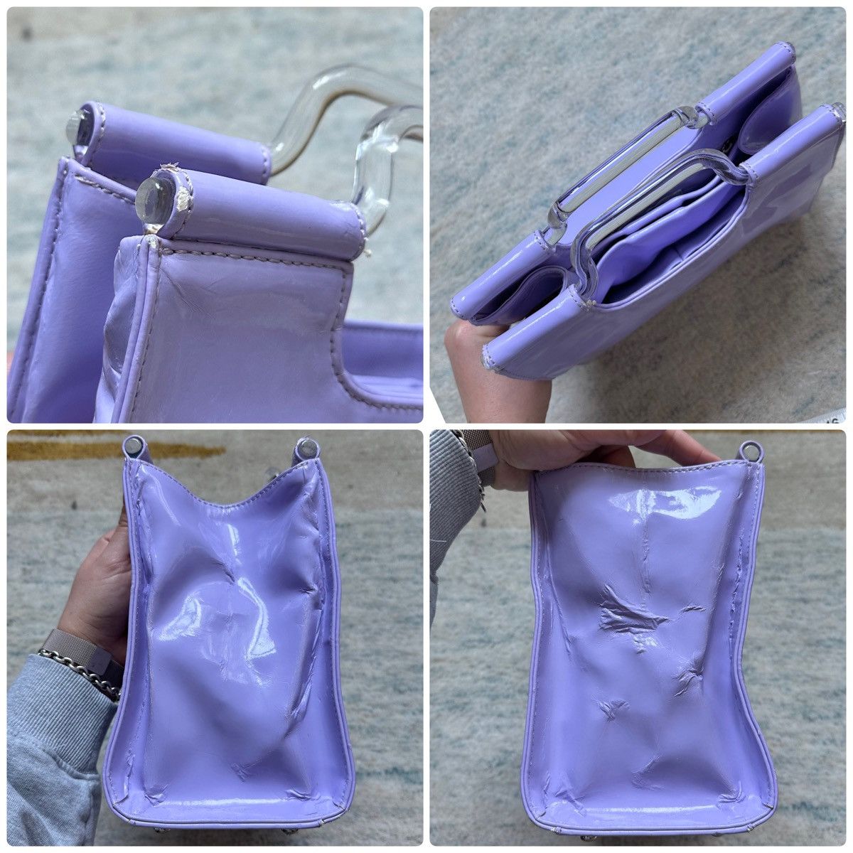 Courreges Rare Vintage Courreges Acrylic Clear Top Handle Purse Logo Size ONE SIZE - 6 Thumbnail