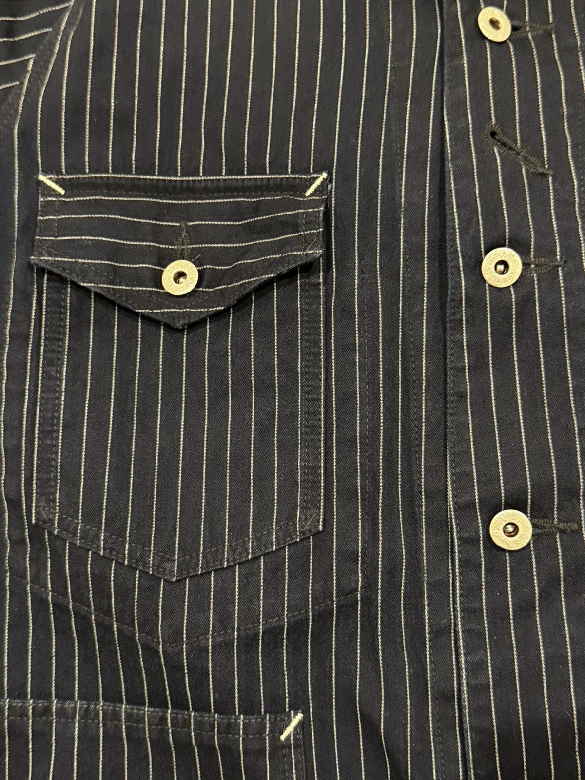 Post Overalls Post O’Alls 1102-IS engineer jacket navy pin stripe Size US L / EU 52-54 / 3 - 3 Thumbnail