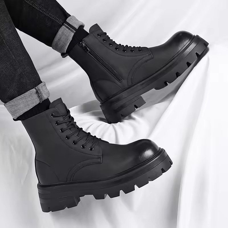 Japanese Brand Split Leather Chunky Combat Boots Size US 9.5 / EU 42-43 - 8 Thumbnail