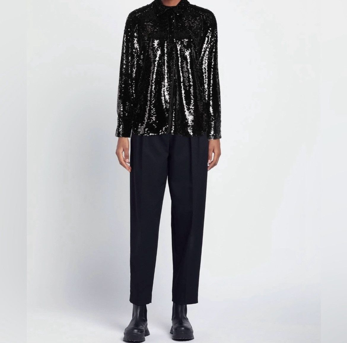 Blumarine Blumarine Sequined Black Shirt size IT40 Size S / US 4 / IT 40 - 1 Thumbnail