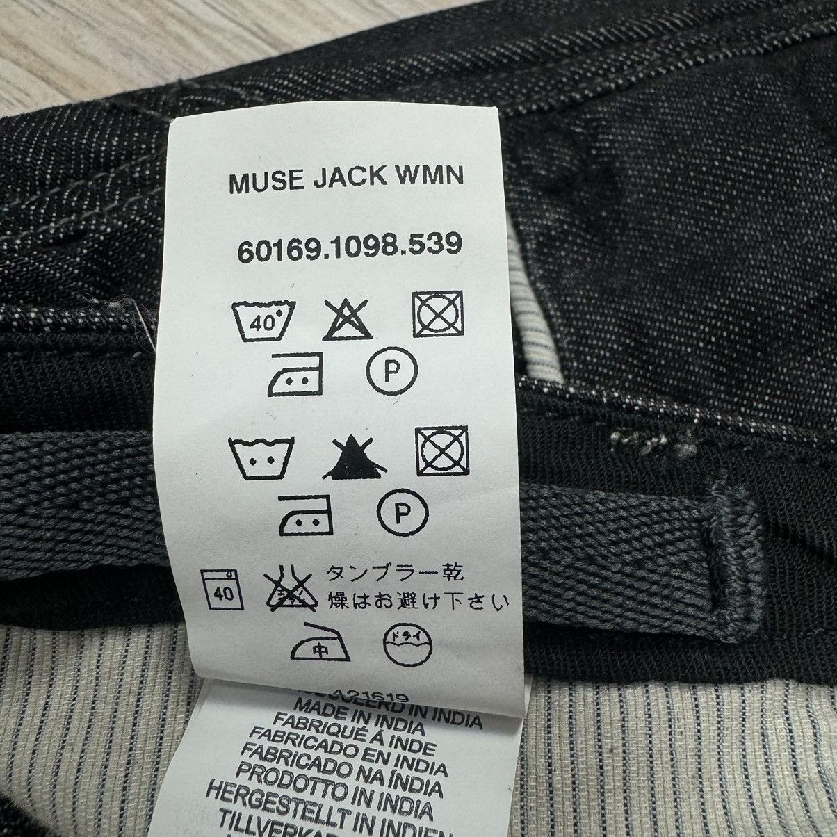 G-Star Vintage Y2K Gstar Muse Jack Avant Garde Black Denim Jeans Size 29" - 13 Thumbnail
