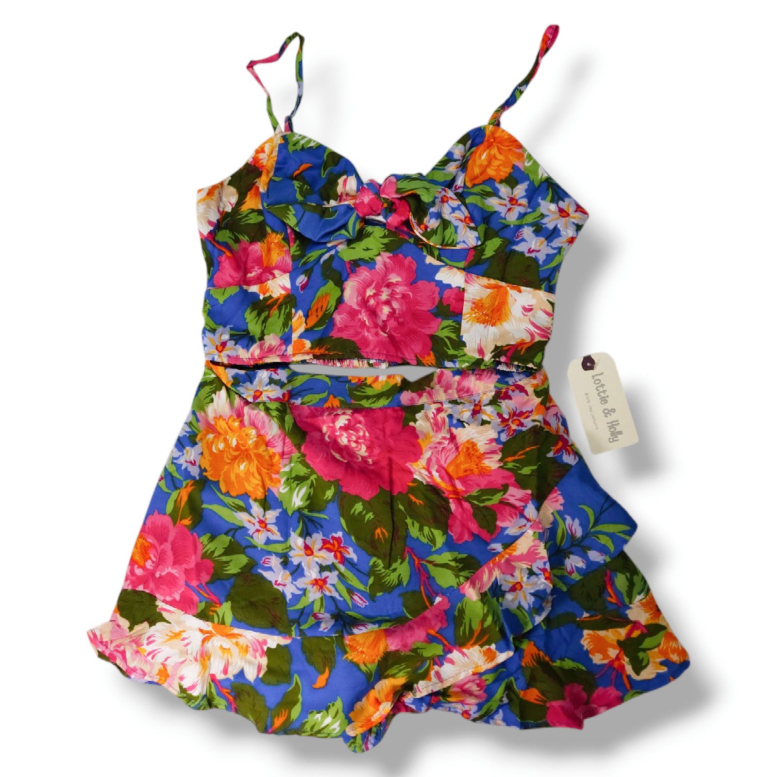 Other NWT Lottie & Holly 2pc Set Crop Top & Skort Sz. L [12] Blue Size 34" / US 12 / IT 48 - 2 Thumbnail