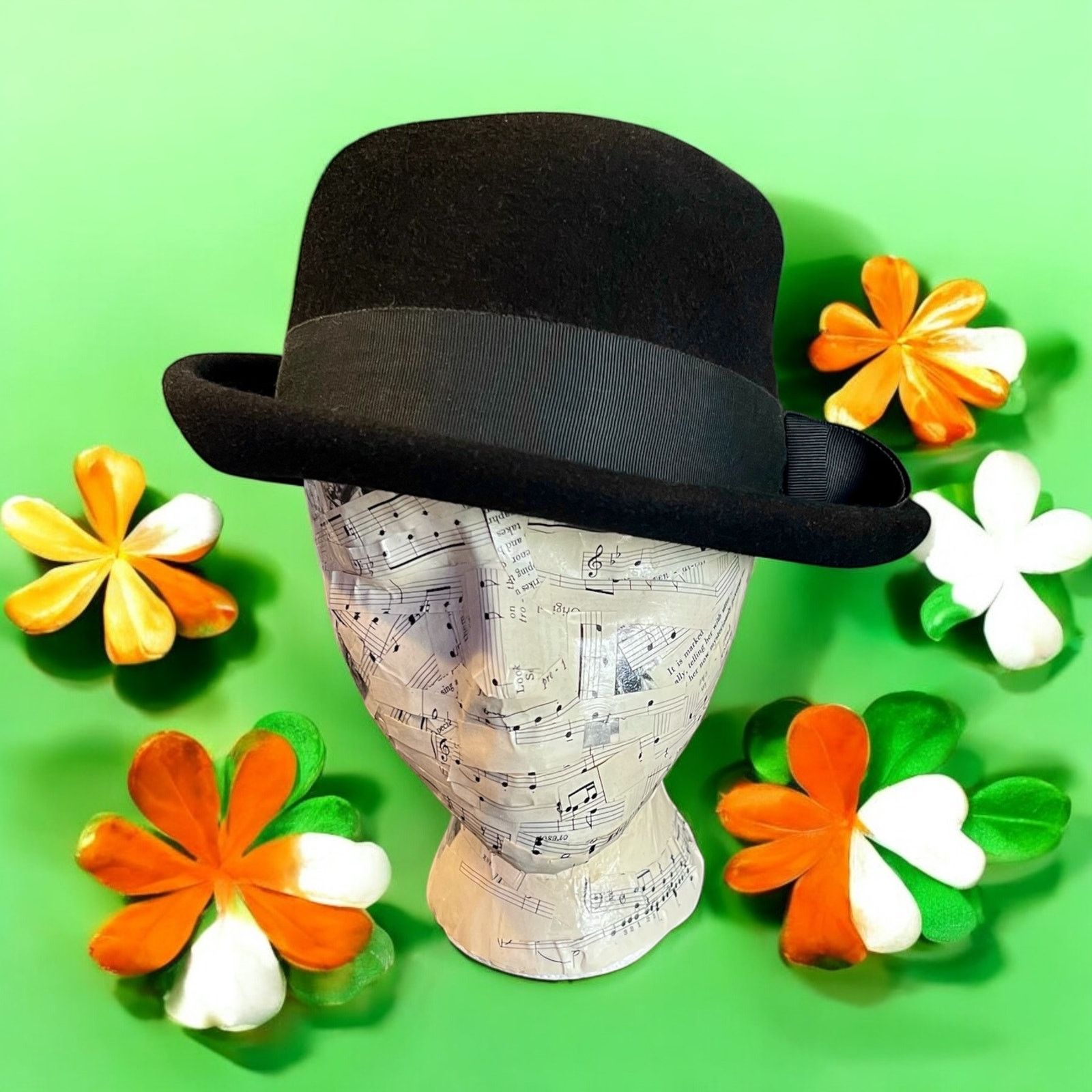 Vintage Vintage Black Hat-Henry Pollak NY- Wool-1940s-Breton-Bowler Size ONE SIZE - 7 Thumbnail