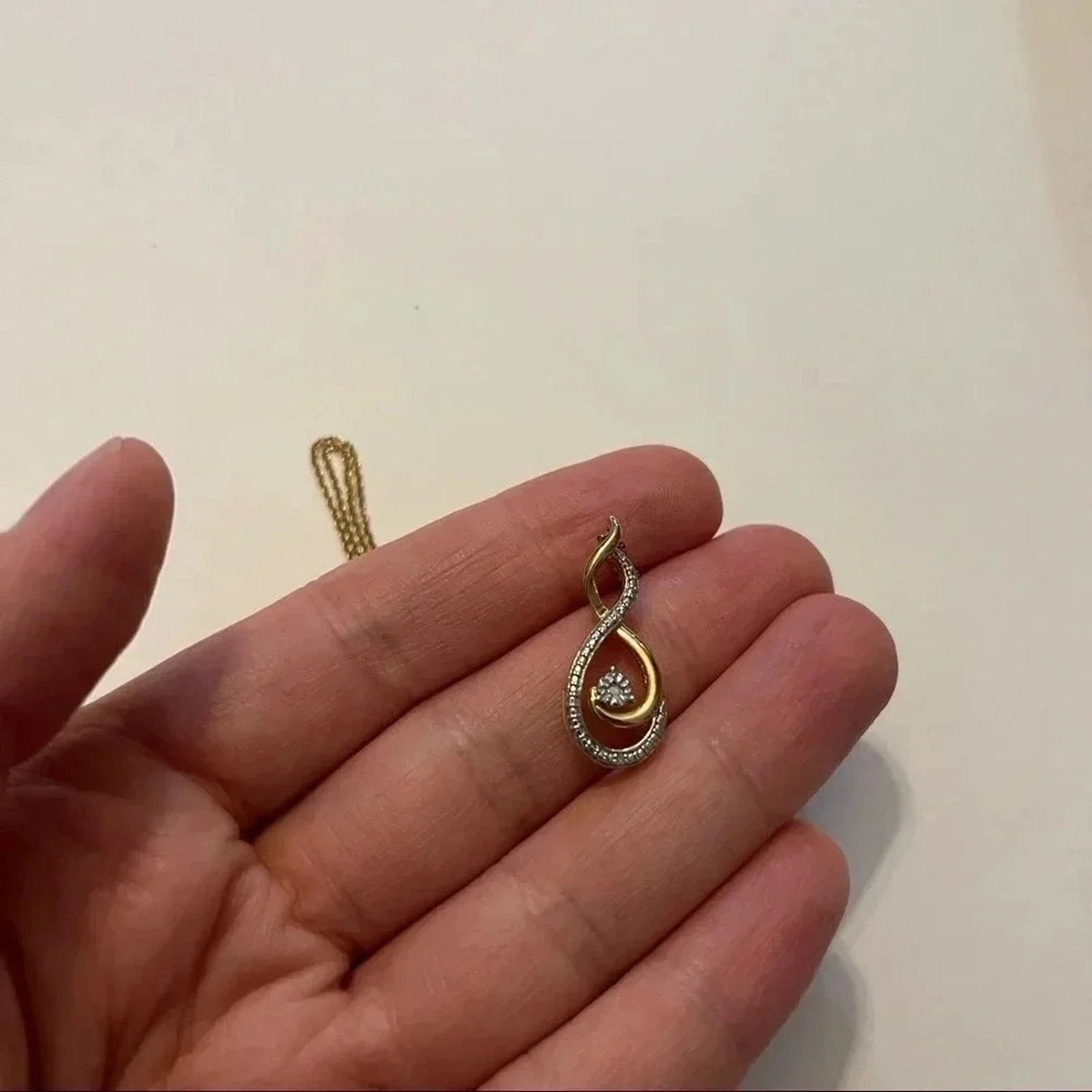 Other Diamond Swirl Gold Plated 925 Sterling Silver Pendant 18" Size ONE SIZE - 7 Thumbnail