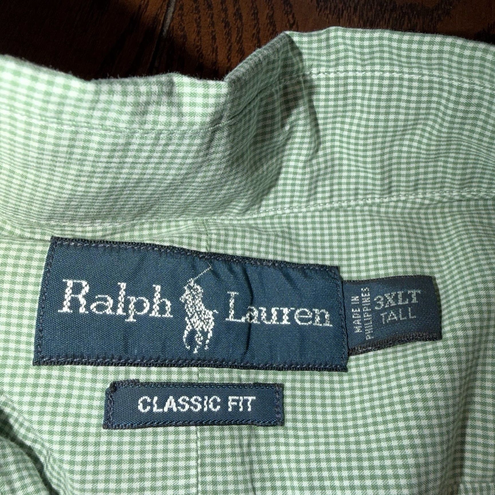 Ralph Lauren VINTAGE Ralph Lauren Shirt Mens 3XLT Green Classic Fit Button Up Short Sleeve New Size US XXL / EU 58 / 5 - 3 Thumbnail