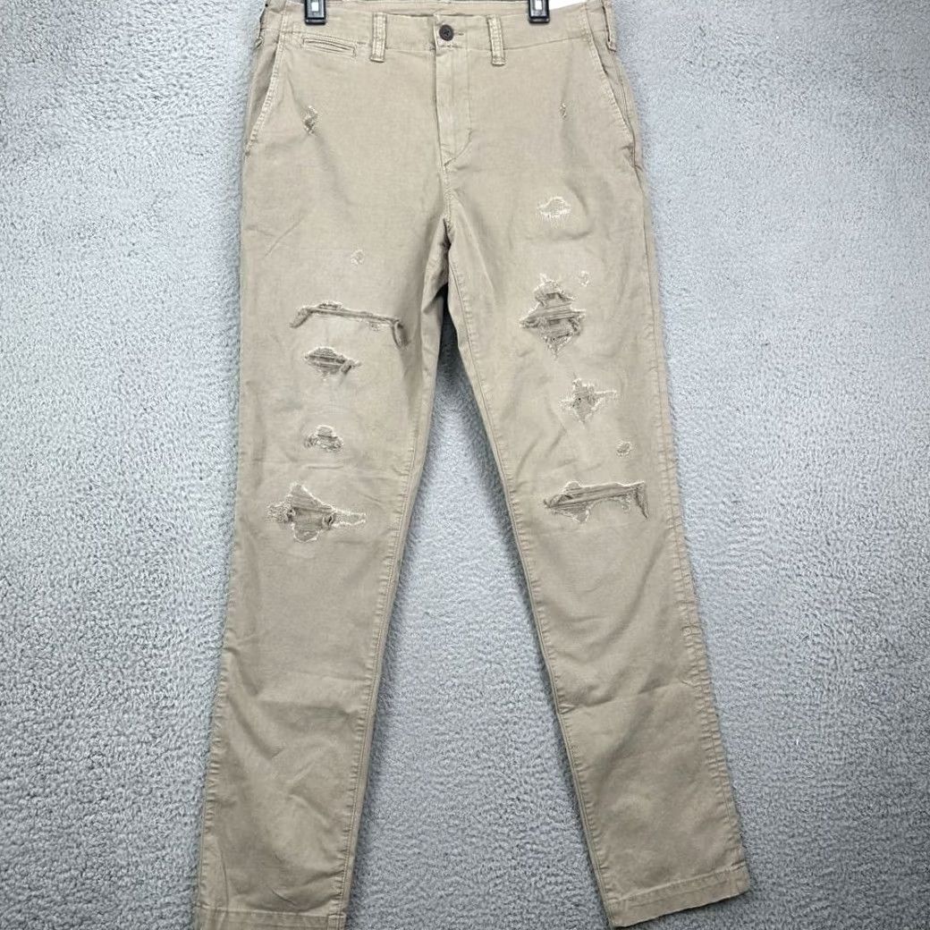 Vintage VINTAGE American Eagle Khaki Pants Men 32X34 Beige Slim Fit Destroyed Stretch Casual NEW Size US 32 / EU 48 - 2 Thumbnail