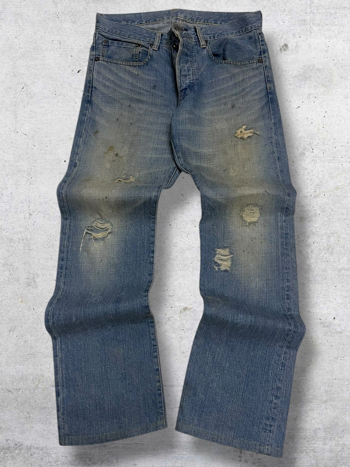 If Six Was Nine VINTAGE NANO UNIVERSE JAPAN DESIGNER MUDWASH RIPPED DENIM Size US 32 / EU 48 - 1 Thumbnail