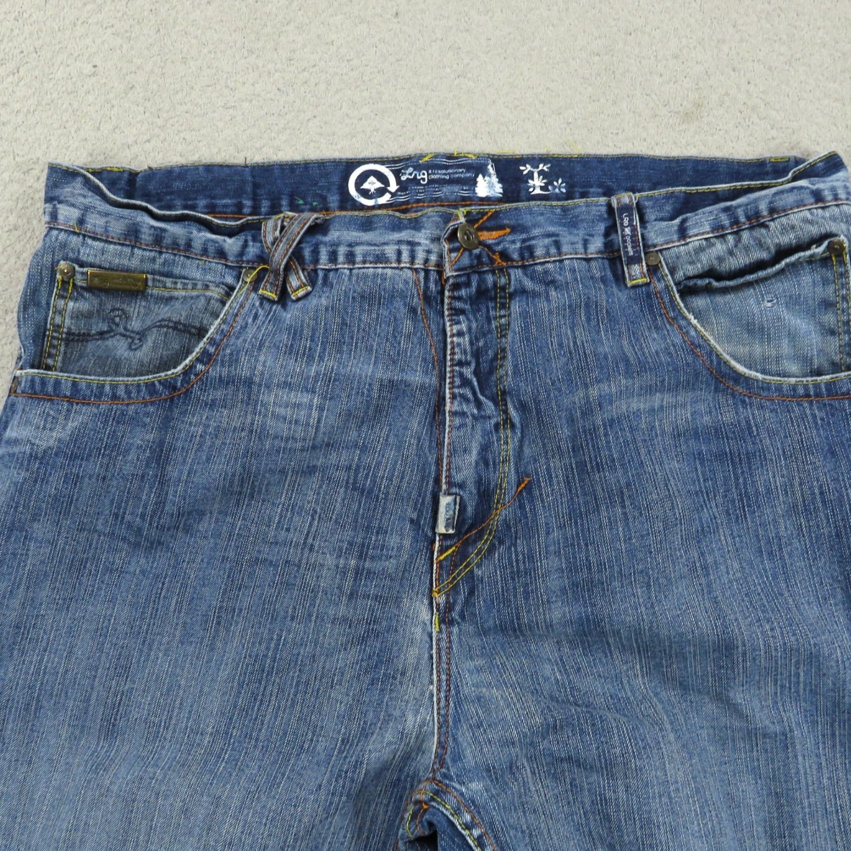 Denime VINTAGE LRG Jeans Men Baggy 38 Wide Leg Opening 5-Pocket Denim Denim Blue Cotton High Rise Grunge 90s Hip Hop Size US 38 / EU 54 - 7 Thumbnail