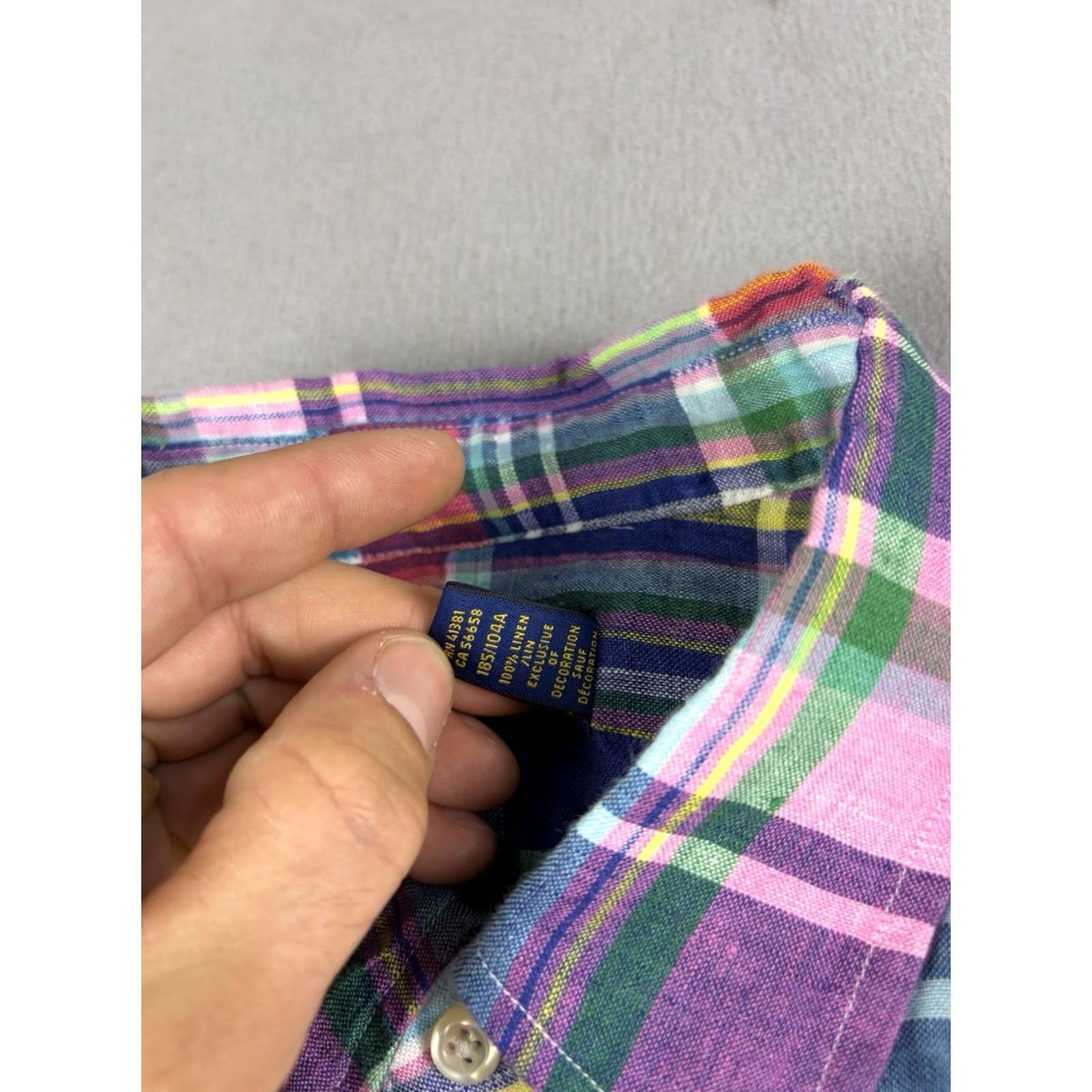 Polo Ralph Lauren Polo Ralph Lauren Shirt Men XL Multicolor Plaid Linen Button Down Pony Size US XL / EU 56 / 4 - 5 Thumbnail