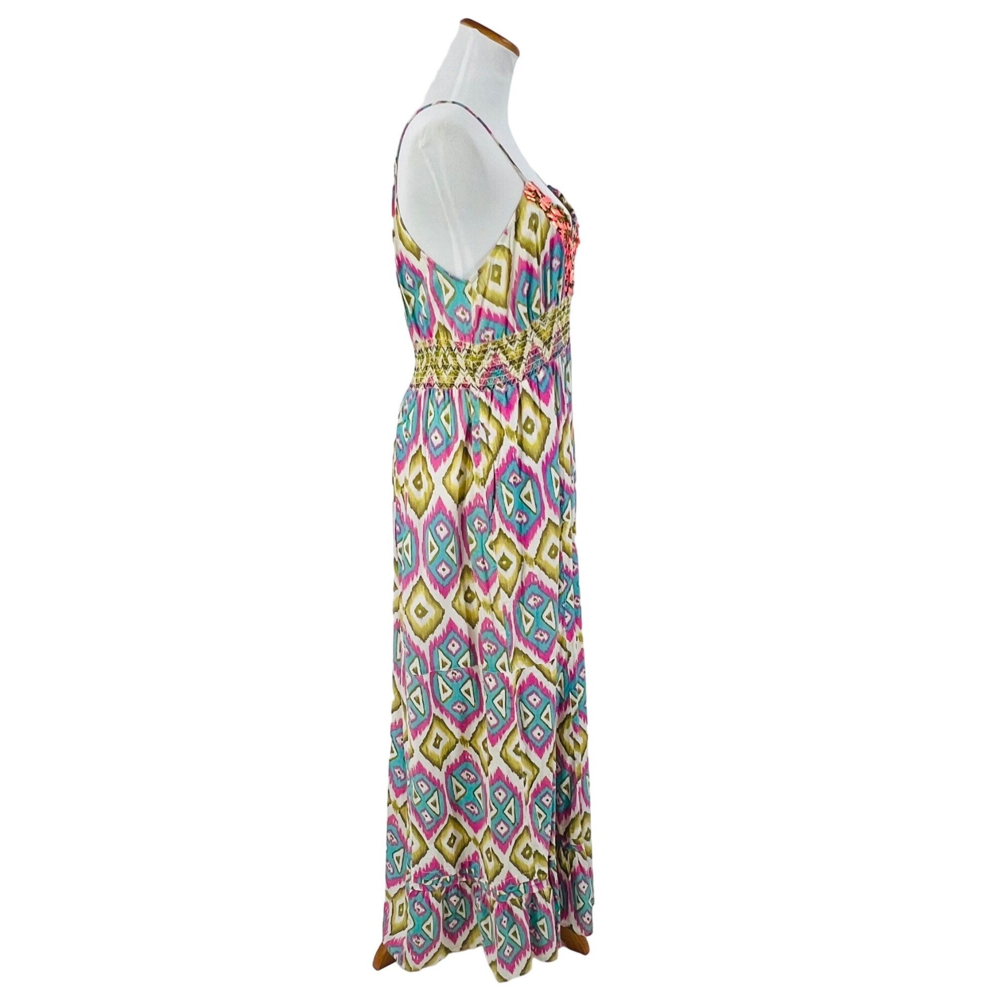 Other VTG Beaded Multicolored Maxi Dress | Boho Coastal Cowgirl Wh Size M / US 6-8 / IT 42-44 - 7 Thumbnail