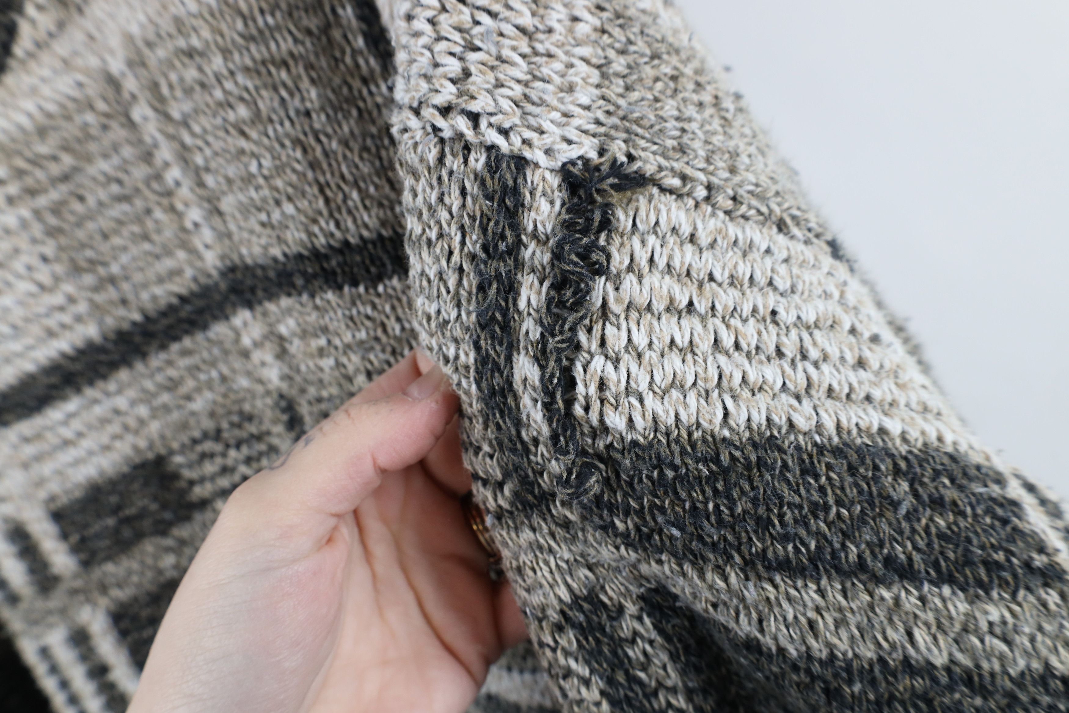 Vintage Vintage 90s Streetwear Earth Tone Chunky Knit Sweater Plaid Size US XXL / EU 58 / 5 - 5 Thumbnail