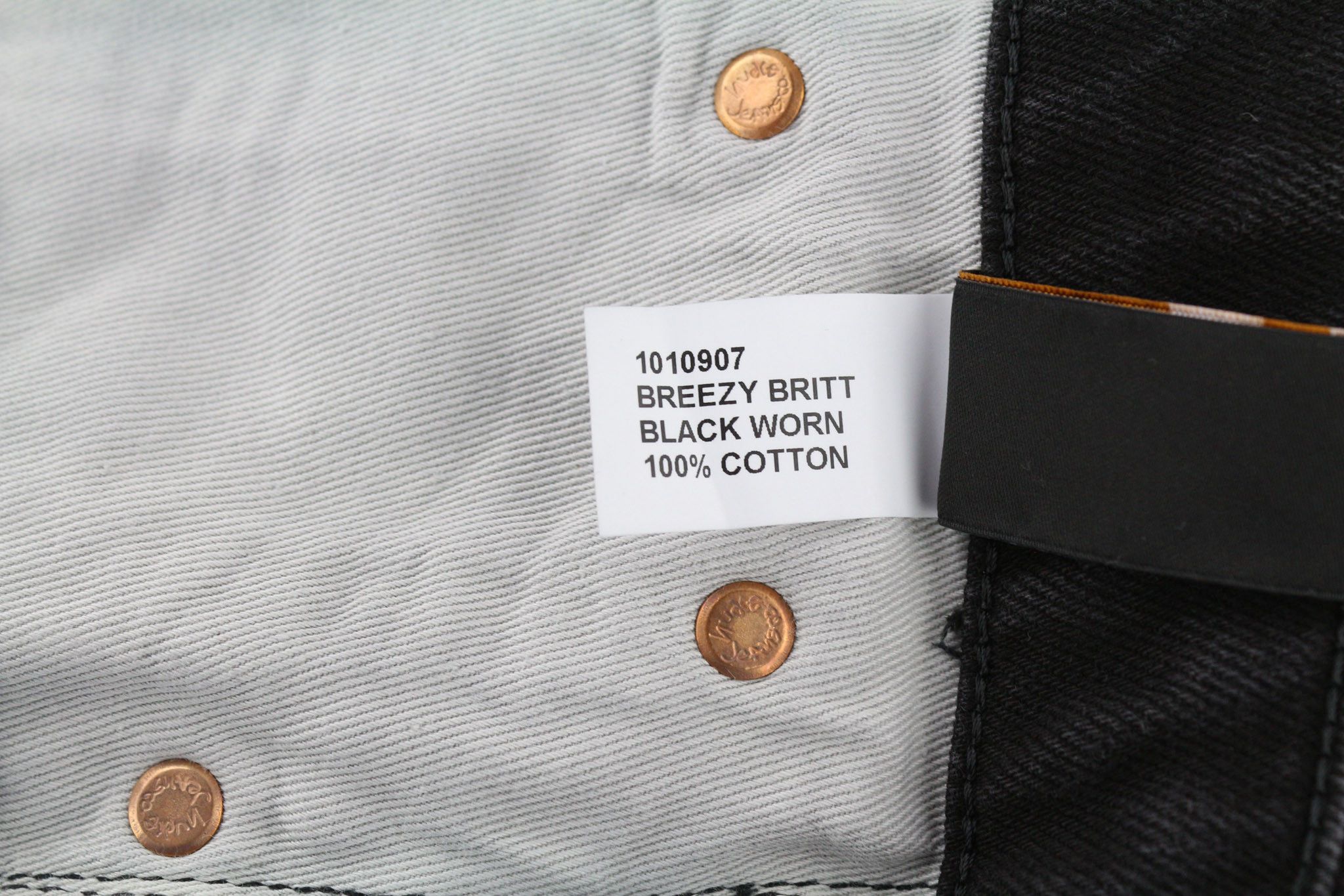 Nudie Jeans BREEZY BRITT W25/L26 Black Cotton Jeans 80688 Size 25" / US 0 / IT 36 - 7 Thumbnail