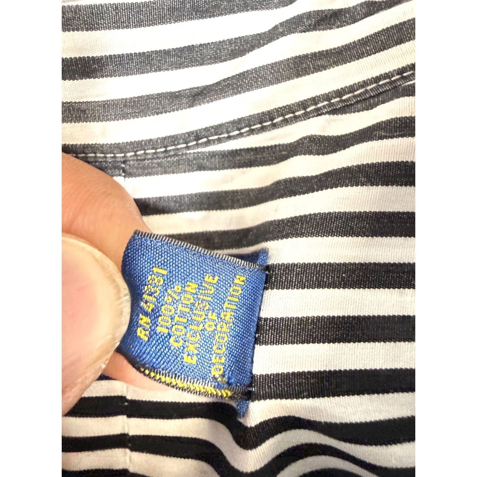 Ralph Lauren Ralph Lauren Shirt Mens 4XB Big Black Striped 3/4 Sleeve Button Down Pony Logo Shirt Size US XXL / EU 58 / 5 - 7 Thumbnail