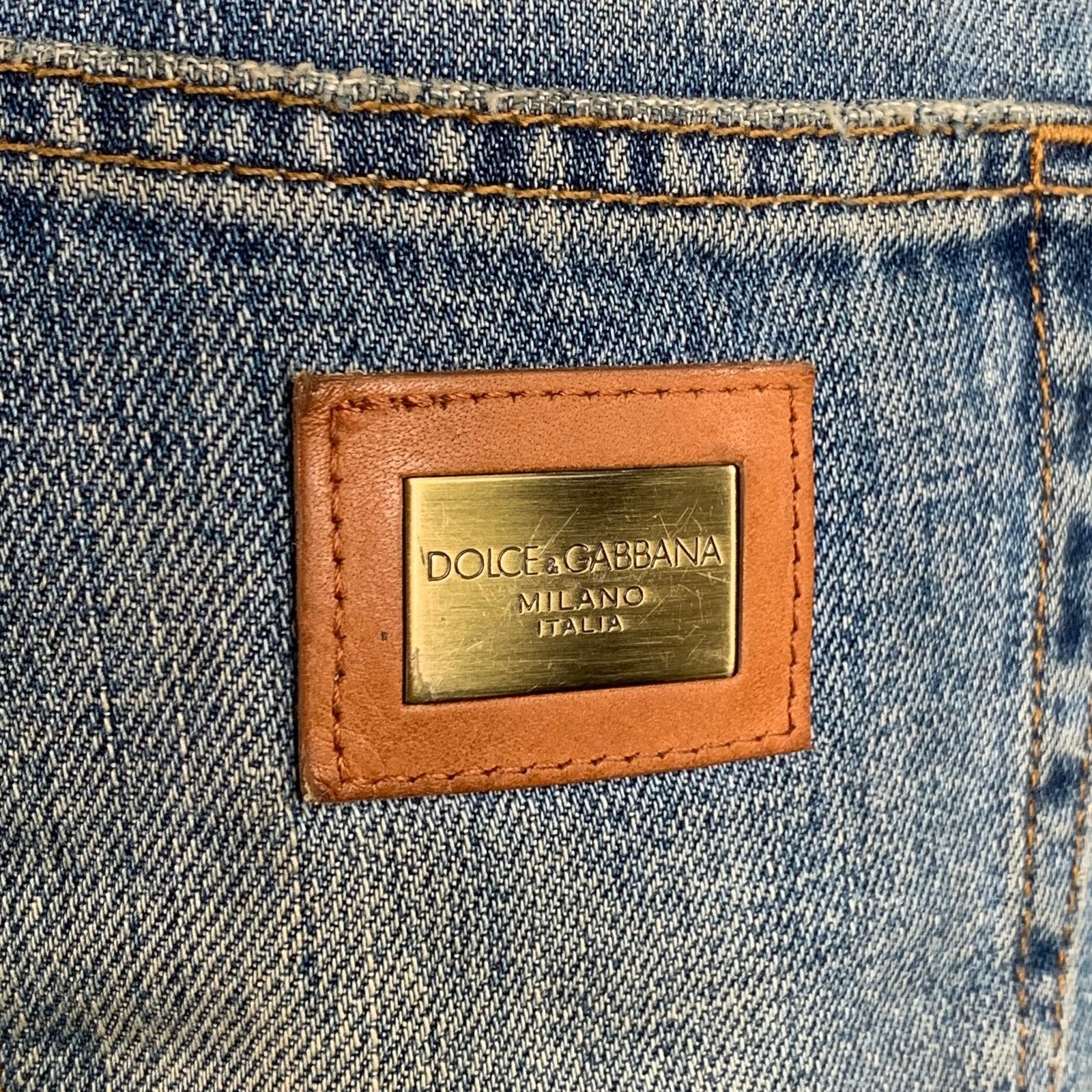 Dolce & Gabbana Size 4 Blue Cotton Distressed Boyfriend Jeans Size 27" / US 4 / IT 40 - 4 Thumbnail