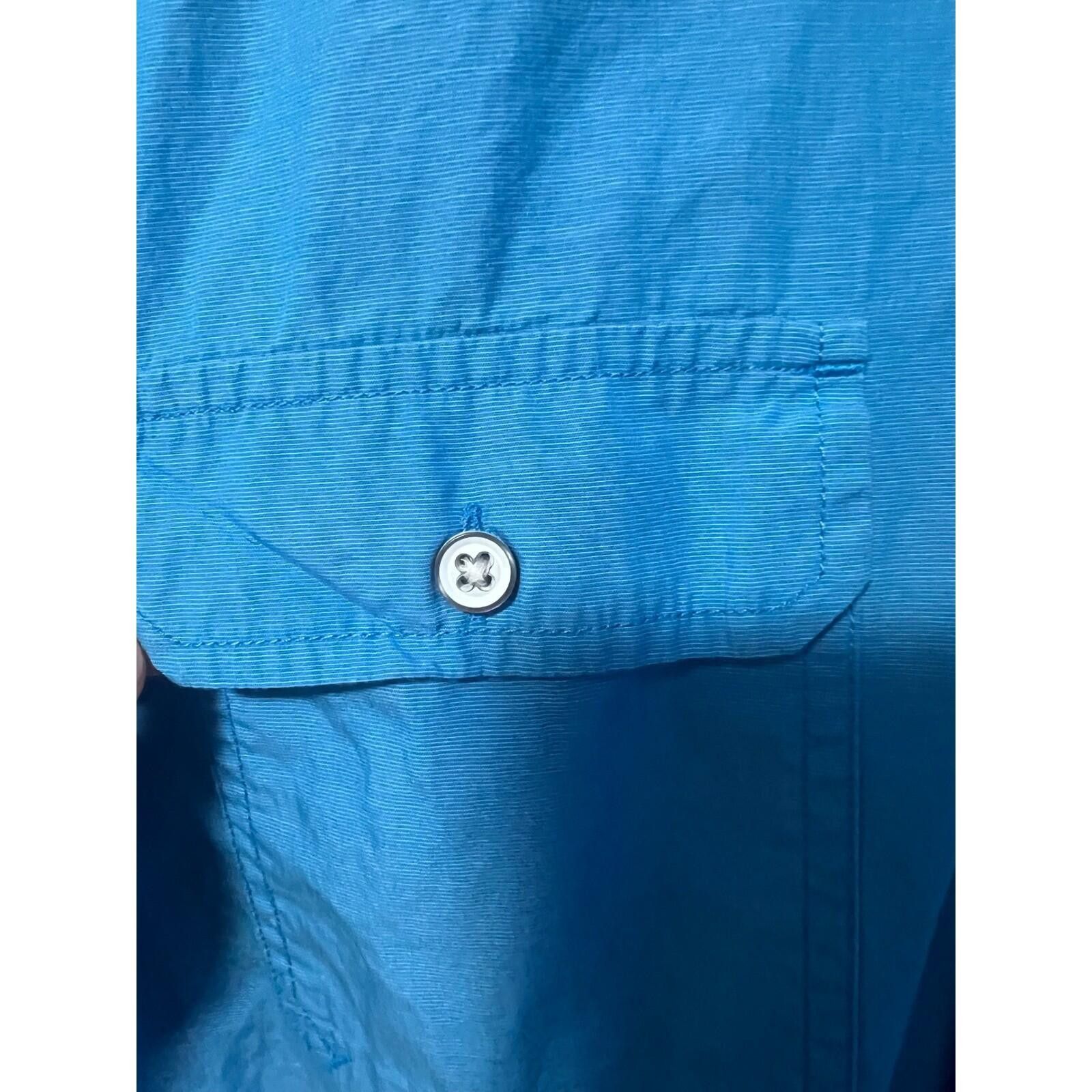 Express Express Shirt Mens Large Blue Excellent Fitted Short Sleeve Size US L / EU 52-54 / 3 - 6 Thumbnail