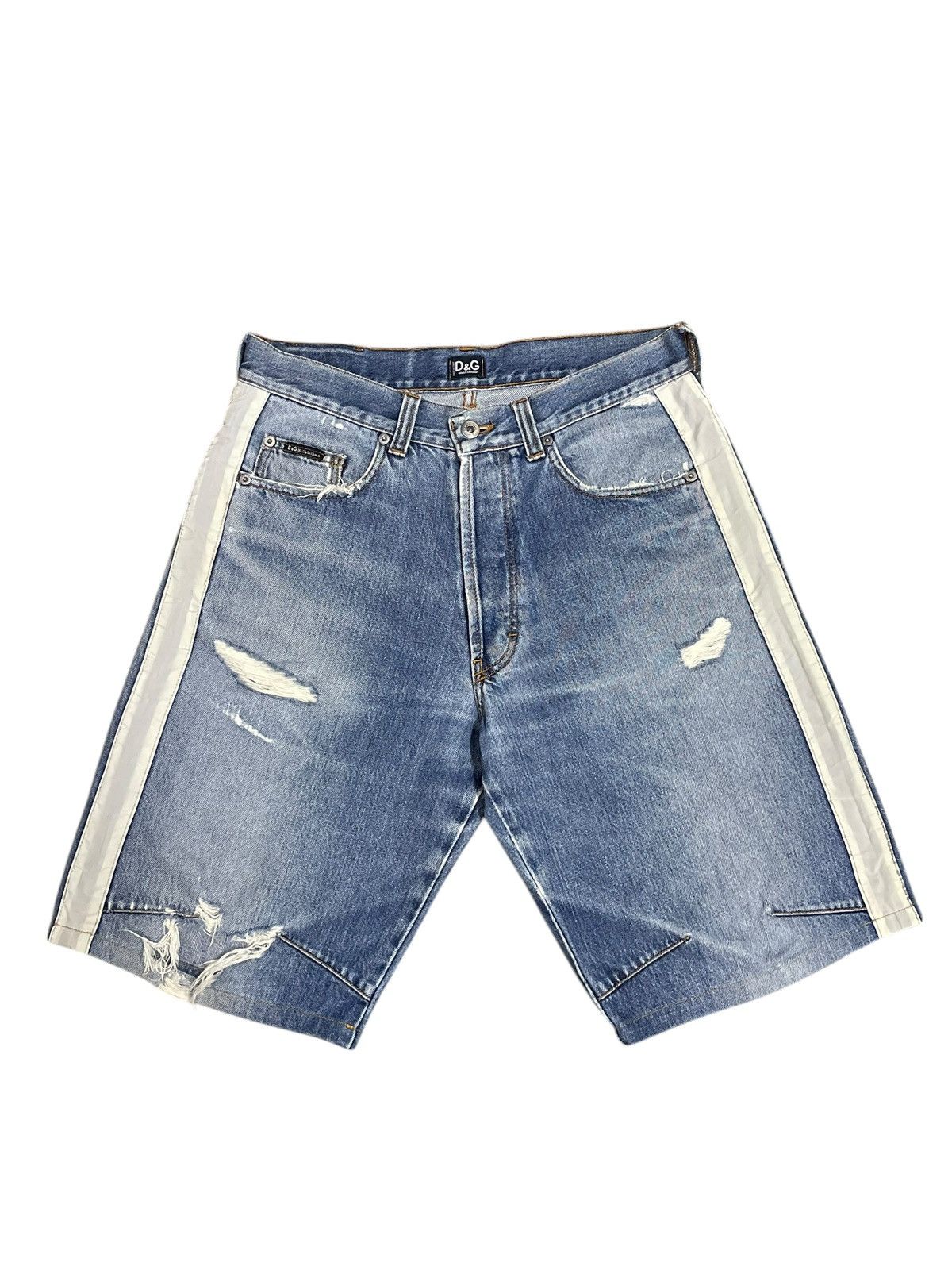 Dolce & Gabbana Vintage Y2K Dolce & Gabbana Distressed Side Tape Short Jeans Size US 32 / EU 48 - 3 Thumbnail