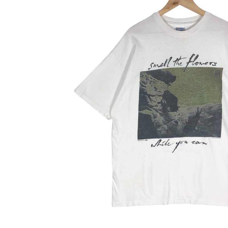 Hanes Vintage "Hanes" Smell The Flowers While You Can Men T-Shirt Size US XL / EU 56 / 4 - 3 Thumbnail