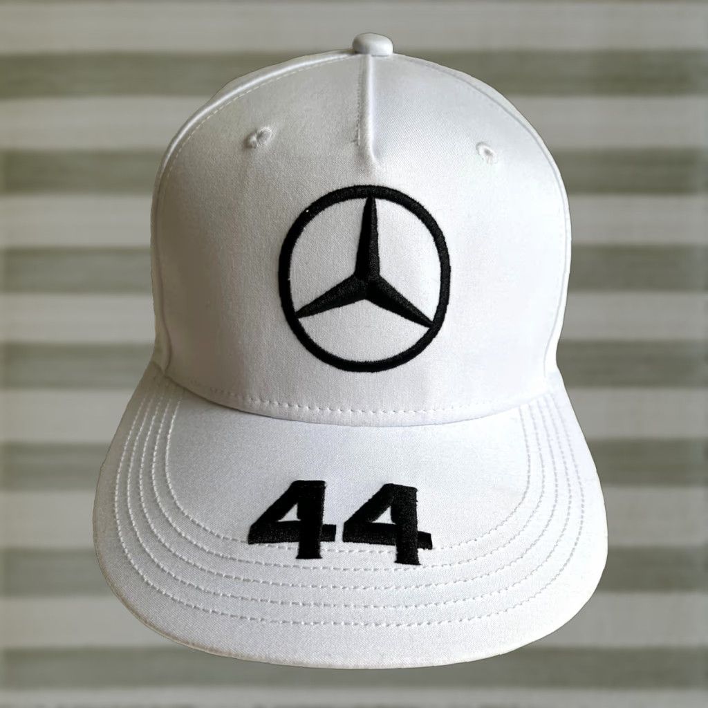 Hamilton VINTAGE Mercedes-AMG Petronas Lewis Hamilton 44 Formula 1 Hat White One Size Strapback Baseball Cap Unisex Adults Adjustable Mens Size ONE SIZE - 1 Thumbnail