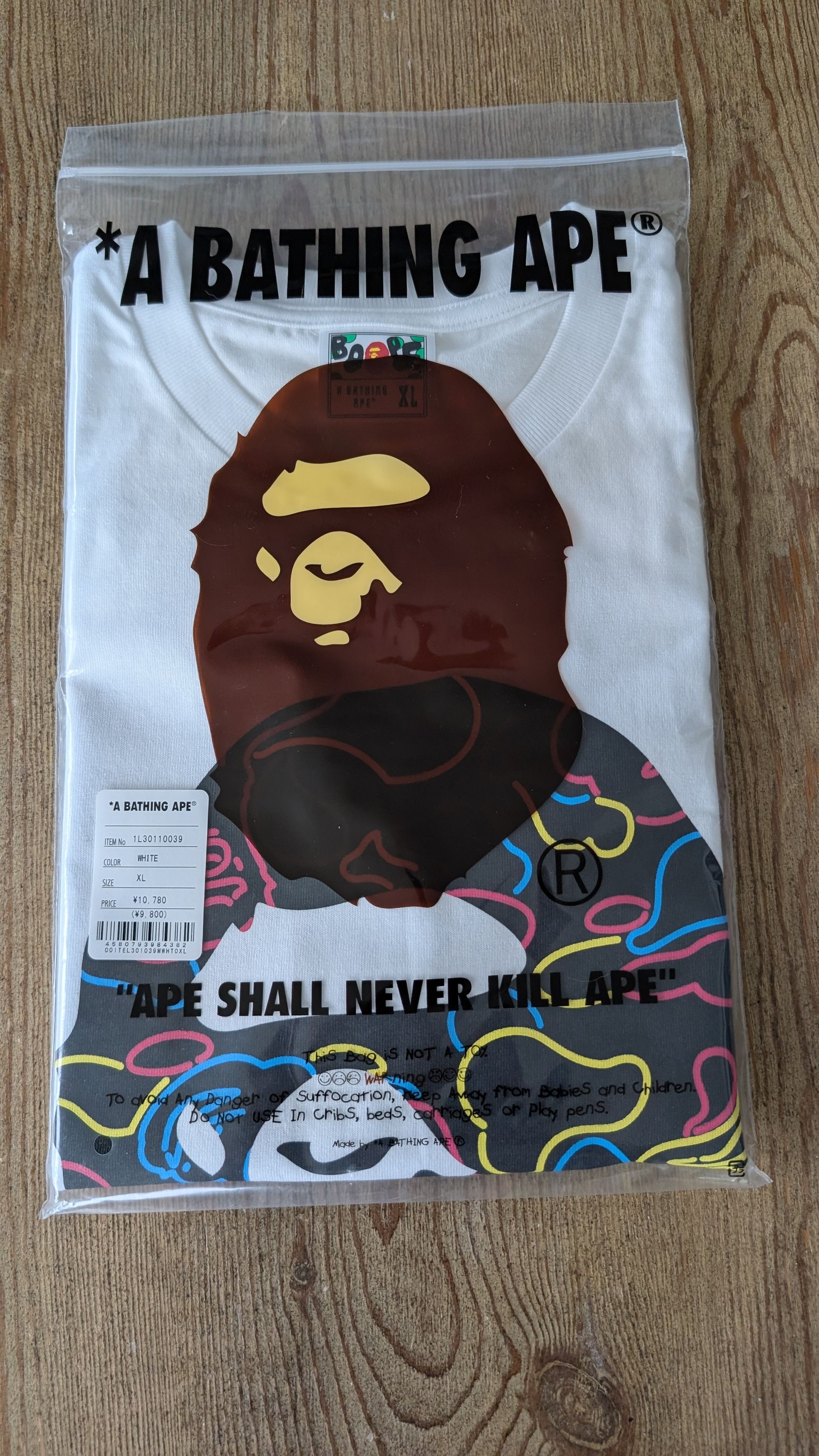 Bape A BATHING APE NEON CAMO BIG APE HEAD TEE Size US XL / EU 56 / 4 - 3 Thumbnail