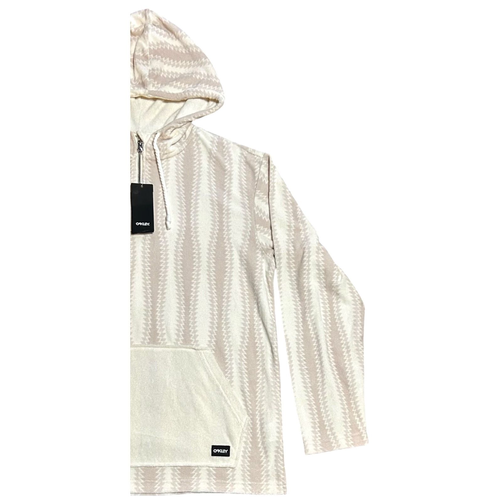 Oakley Oakley Women Hoodie 1/4 Zip Zig-Zag White XL Pullover Sweater Activewear Size XL / US 12-14 / IT 48-50 - 2 Thumbnail
