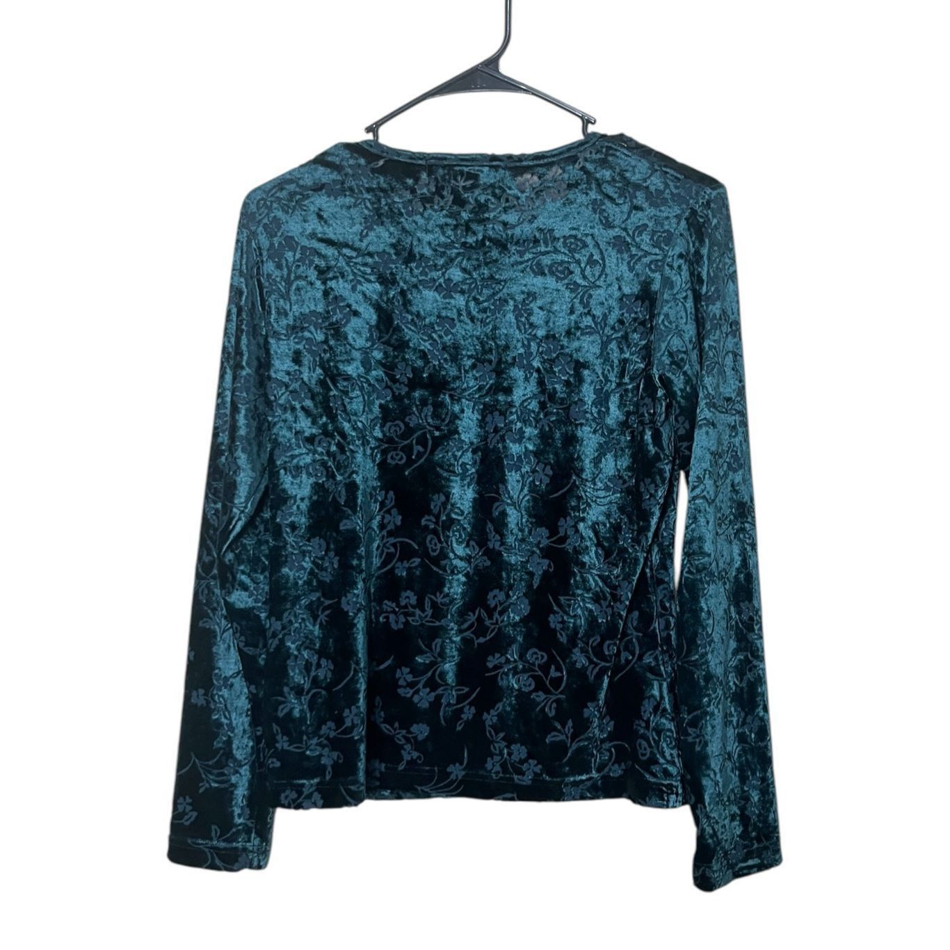 Other Vintage Petite Sophisticate Green Velvet Semi Sheer long Sle Size S / US 4 / IT 40 - 6 Thumbnail