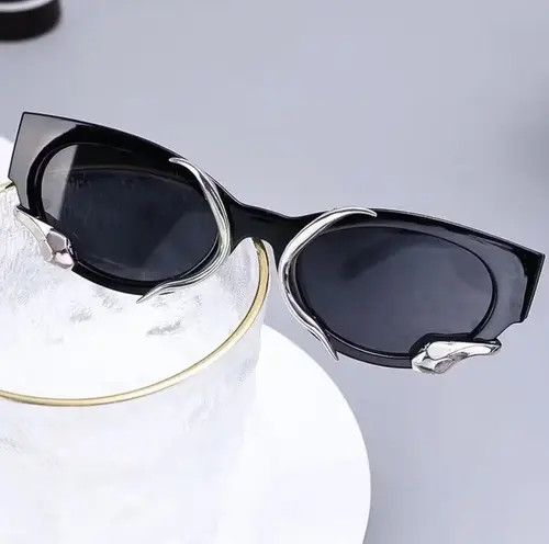 Other Steampunk Rectangle Sunglasses for Women New Small Frames Pu Size ONE SIZE - 4 Thumbnail