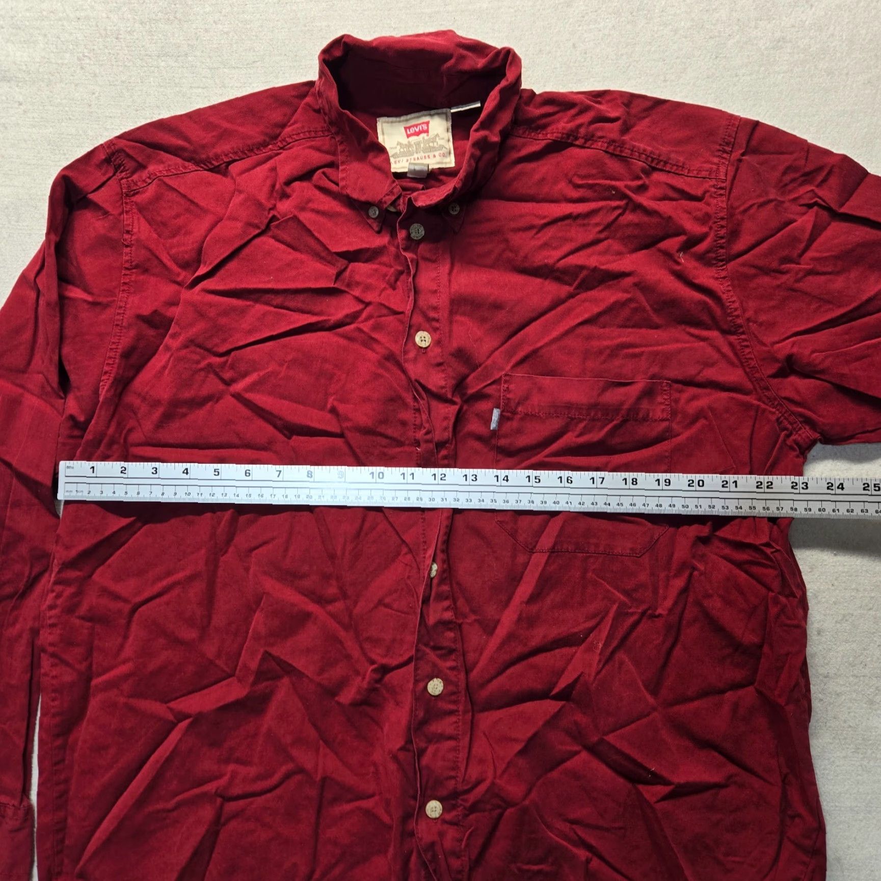 Levi's VINTAGE Levi's Shirt Denim Button-Up XL Mens Red Button-Down Collared Trucker 80s/90s Metal Size US XL / EU 56 / 4 - 6 Thumbnail