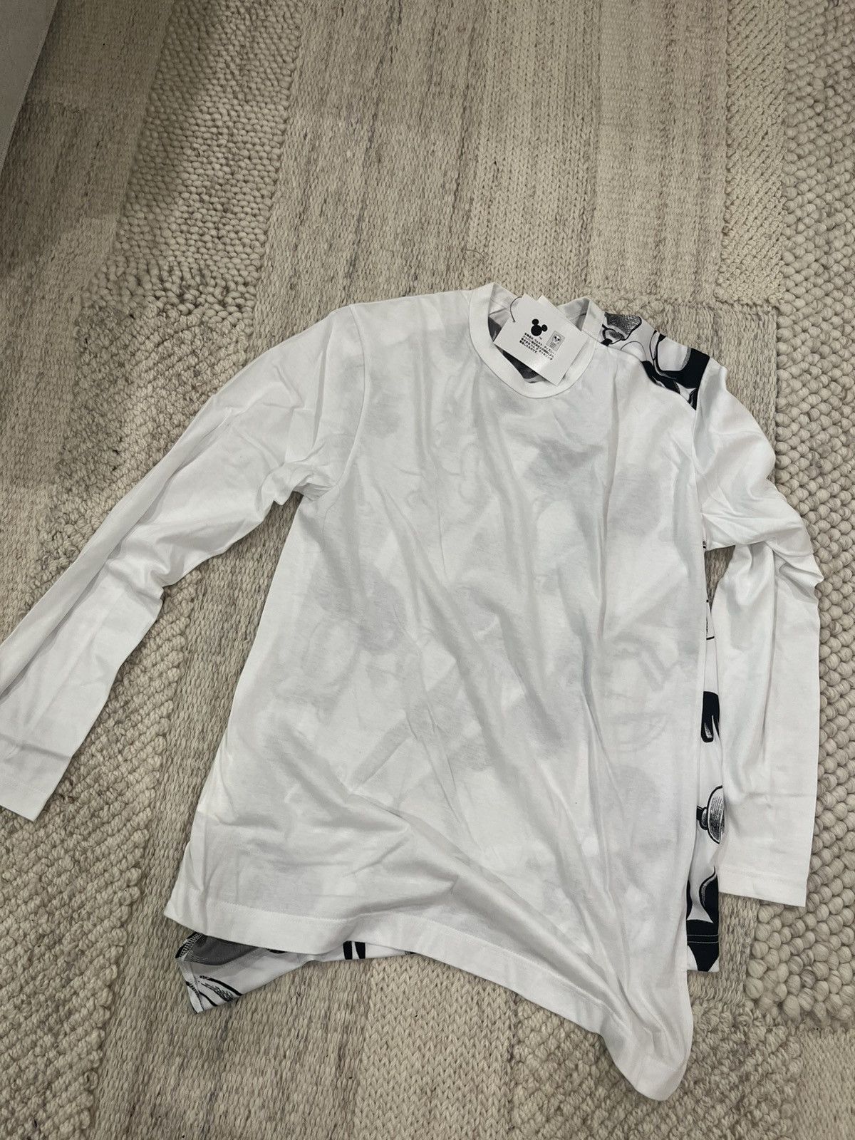 SS21 CDG Mickey Mouse Asymmetric Longsleeve Tee
