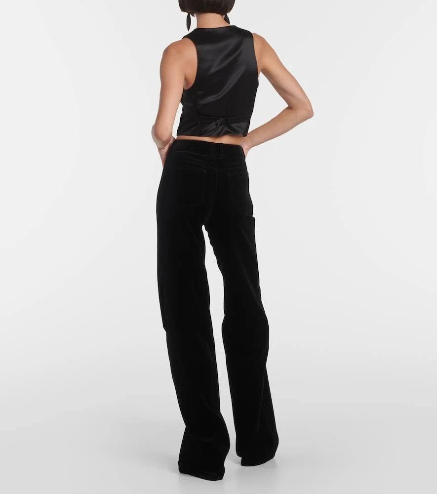 Saint Laurent Paris o1s1wg111124 Vest in Velvet in Black Size M / US 6-8 / IT 42-44 - 3 Thumbnail