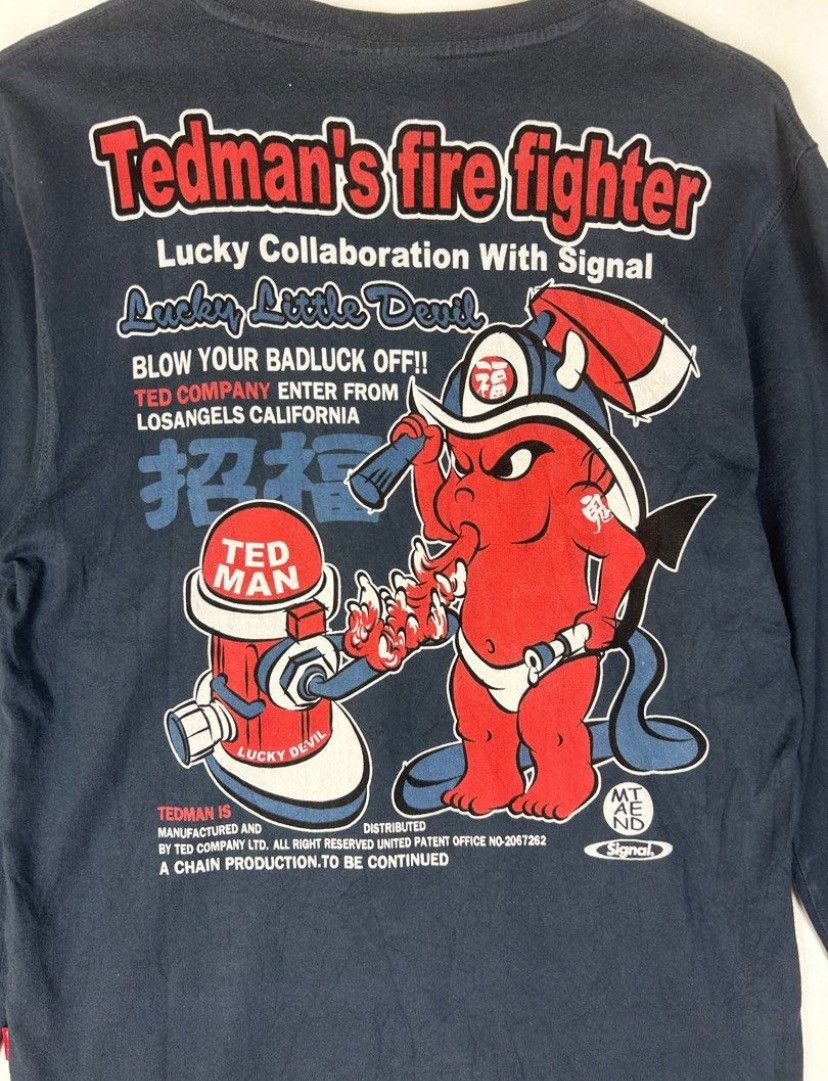 Tedman × Vintage Vintage Tedman Fire Fighter Y2K t shirt/ Streetwear Fashion Size US M / EU 48-50 / 2 - 4 Thumbnail