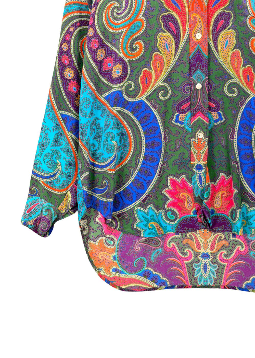 1980s Vintage RL "Purple Tag" Silk Paisley Shirt Made in HK image 7