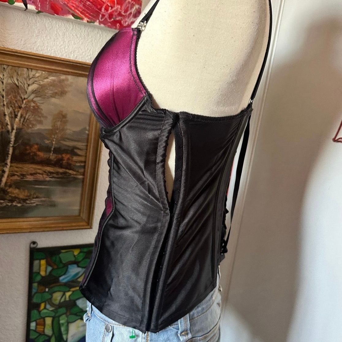 Other fredericks of hollywood vintage purple black corset tank top Size M / US 6-8 / IT 42-44 - 3 Thumbnail