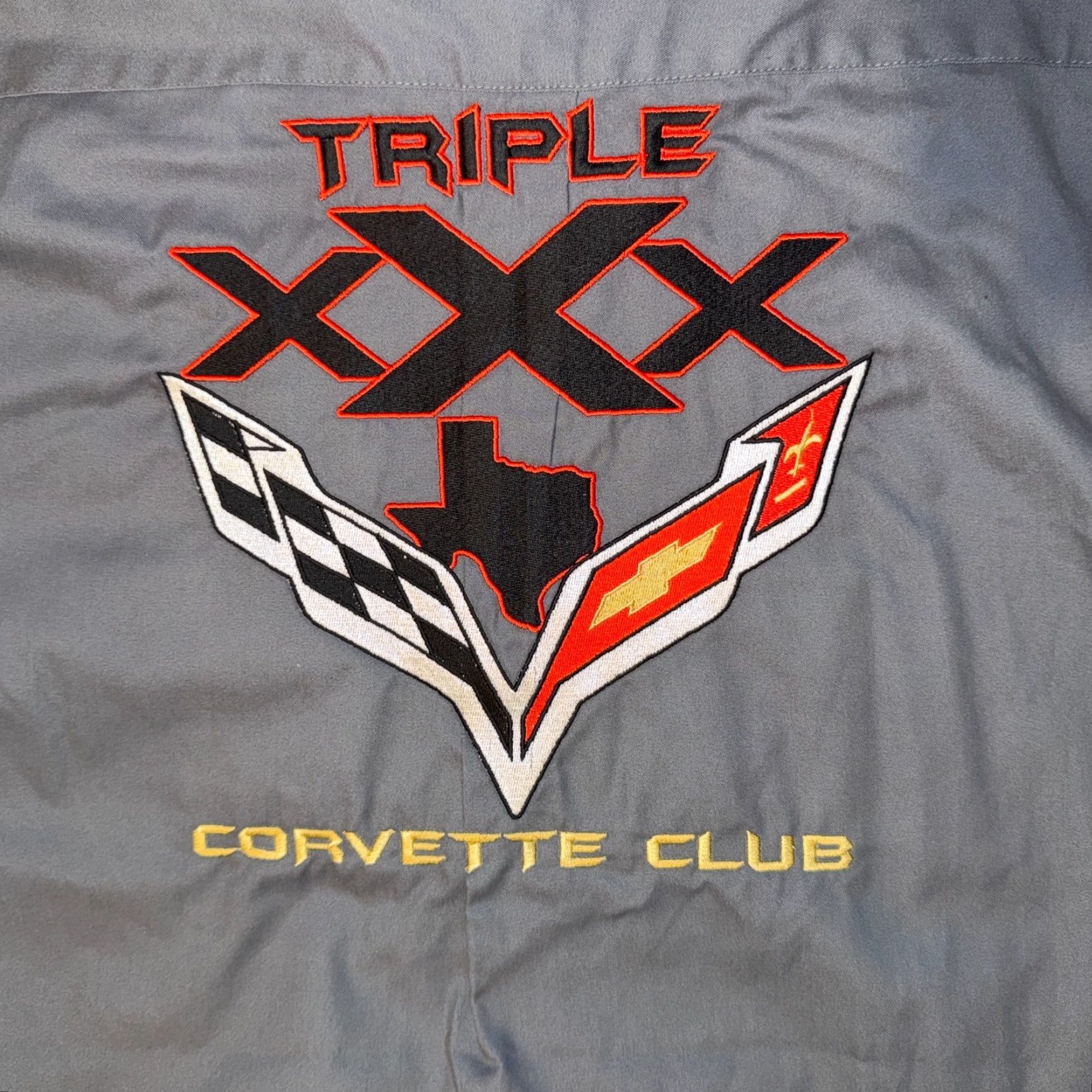 Port Authority Corvette Racing Club Gray Stitched Logo Shirt 2XL Long Sleeve Button Up Mens Size US XXL / EU 58 / 5 - 6 Thumbnail