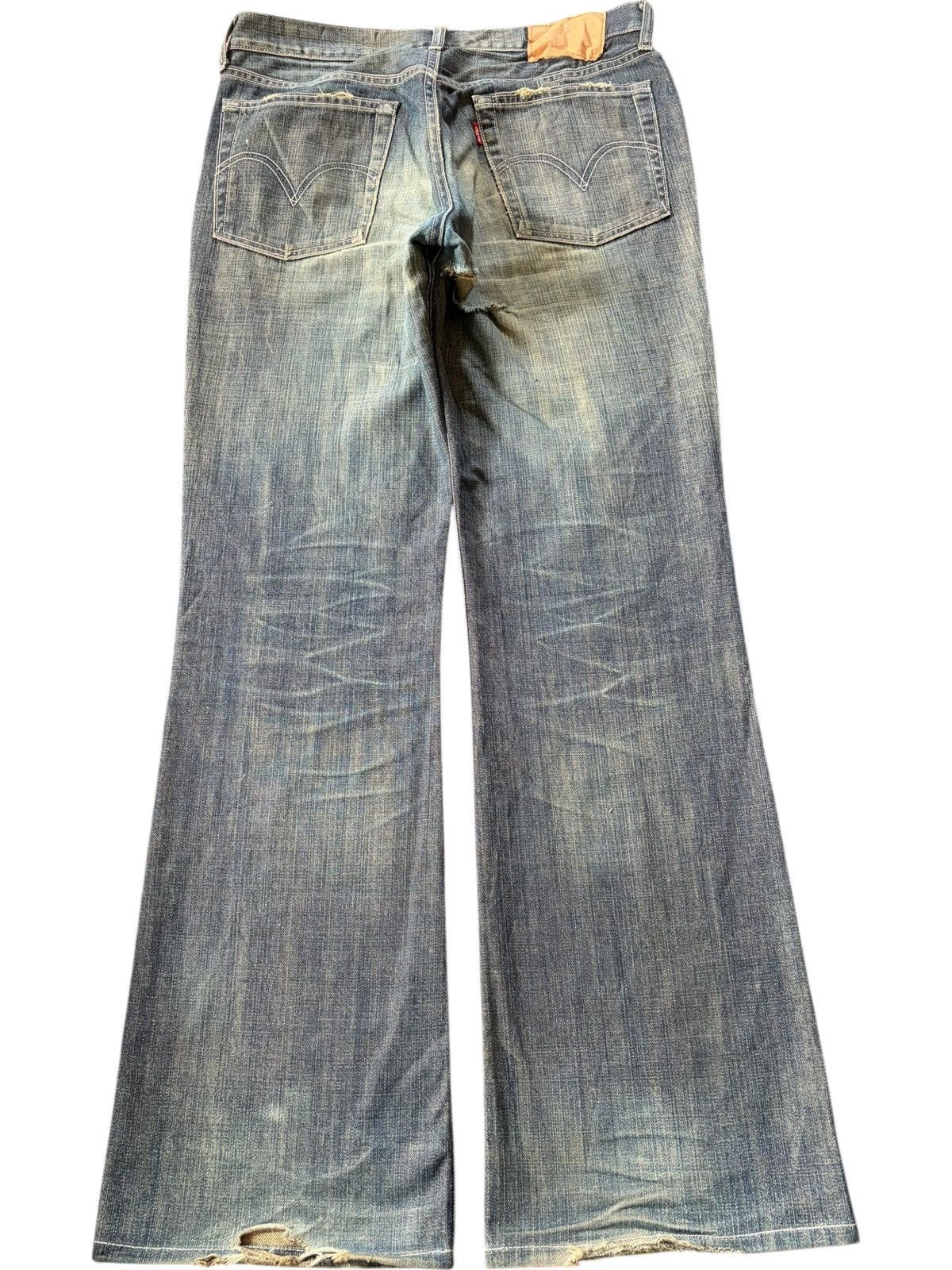 Levi's Vintage 90s Levis 517 Mud Wash Distressed Flare Jeans Size US 33 - 2 Thumbnail